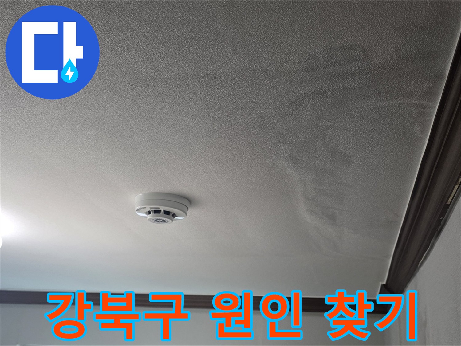 강북구 누수 탐지 - 천장 누수로 인한 젖은 천장과 몰딩, 곰팡이 발생 우려