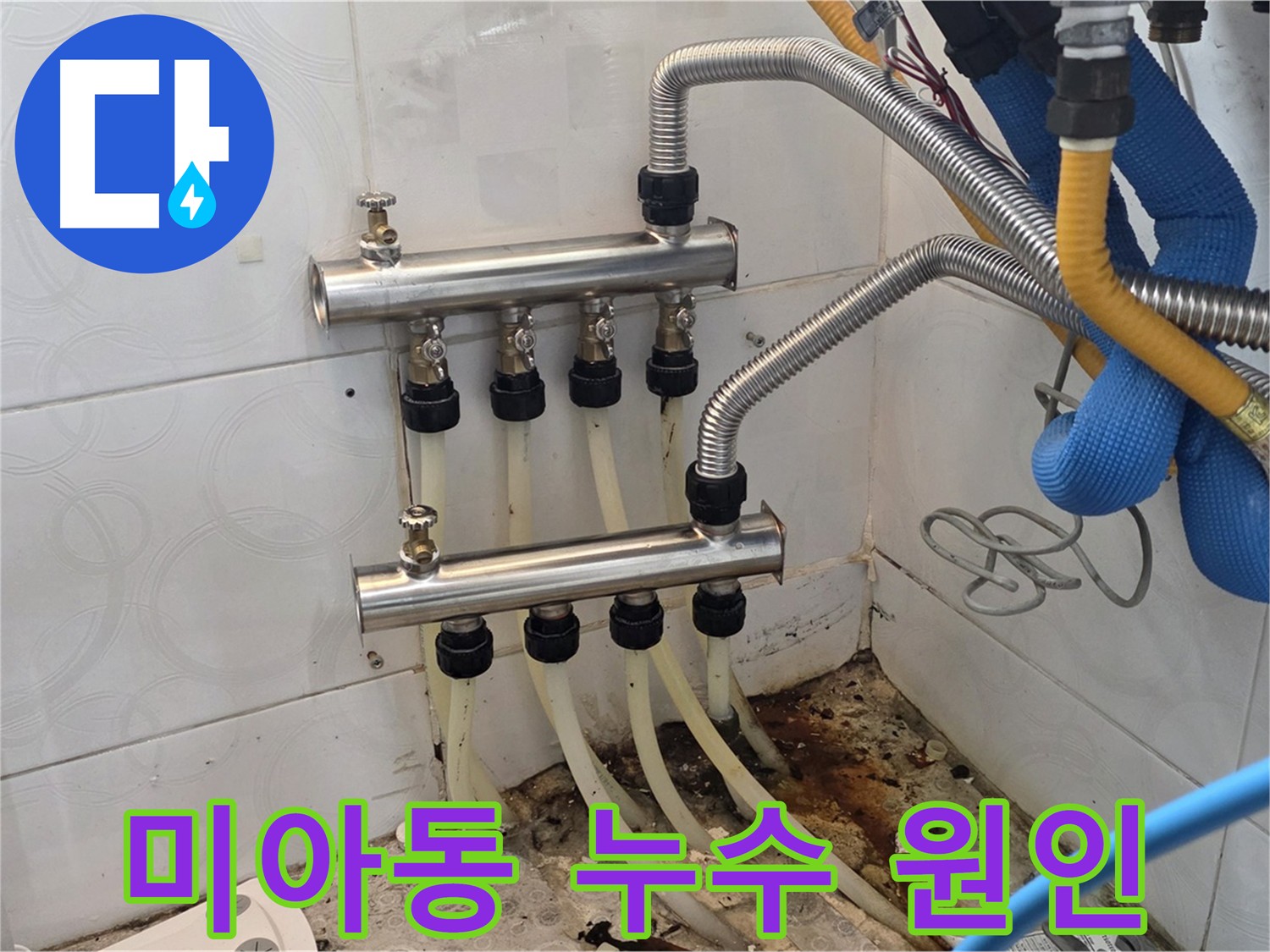 첨단 장비로 누수 원인을 정확히 탐지하는 모습