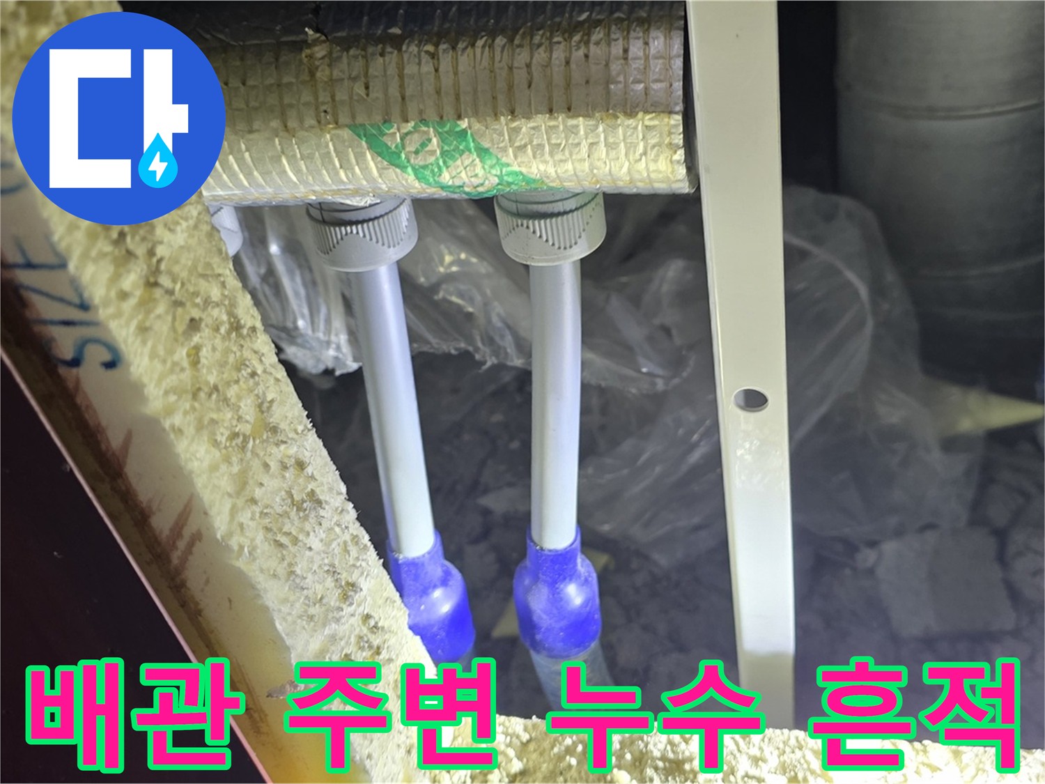 양주 아파트 누수 - 배관 주변 누수 흔적 확인
