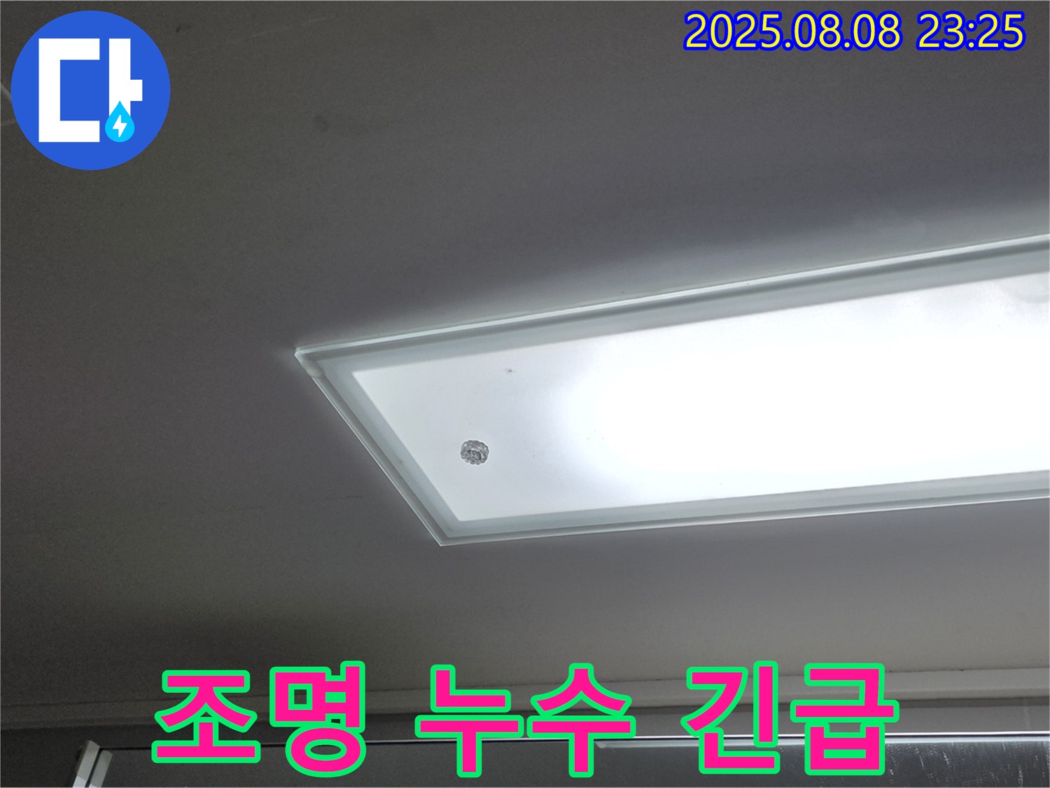 천장 조명 누수 - 긴급 상황! 감전 위험!