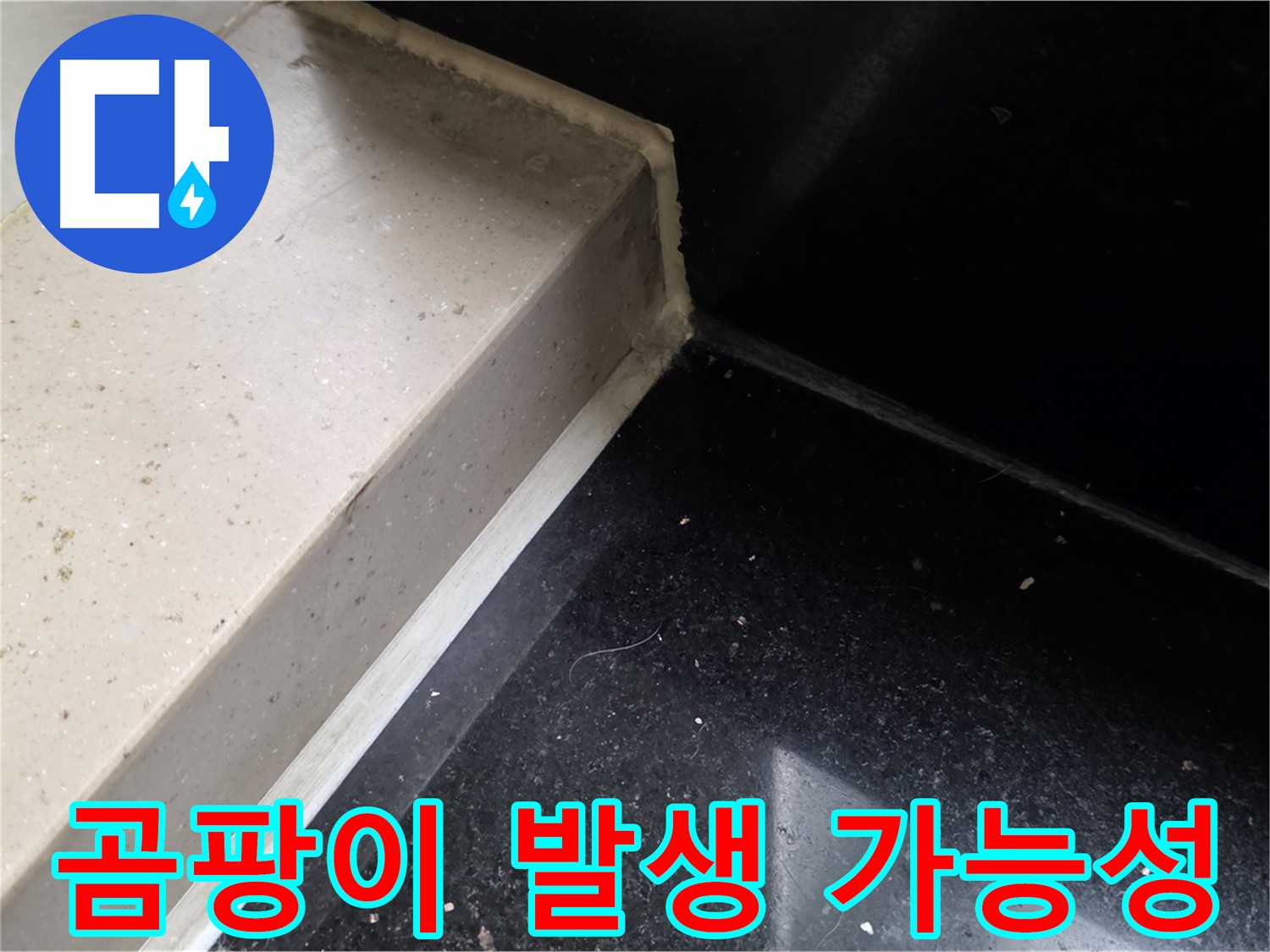 방수 크림 시공 후 곰팡이 억제 효과를 보여주는 사진