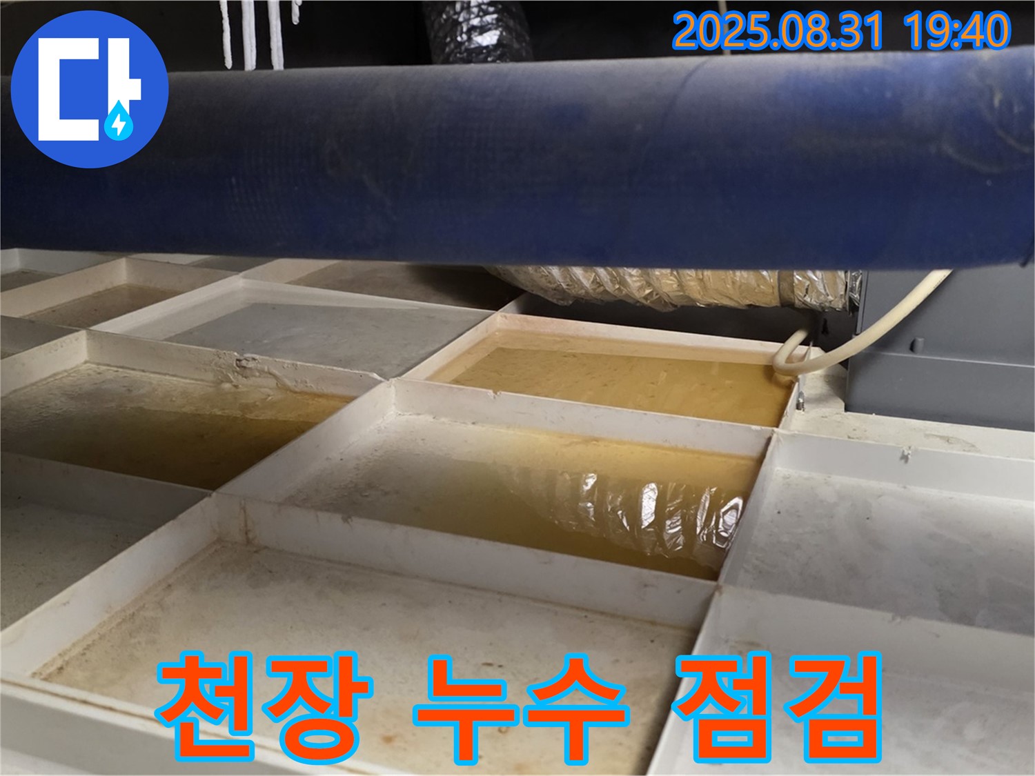 천장 누수 점검 - 누수 원인 분석 중