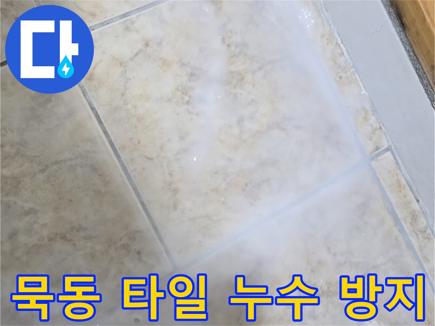 타일 누수 방지를 위해 - 침투 방수제를 사용하여 - 타일 표면을 꼼꼼하게 코팅하는 작업