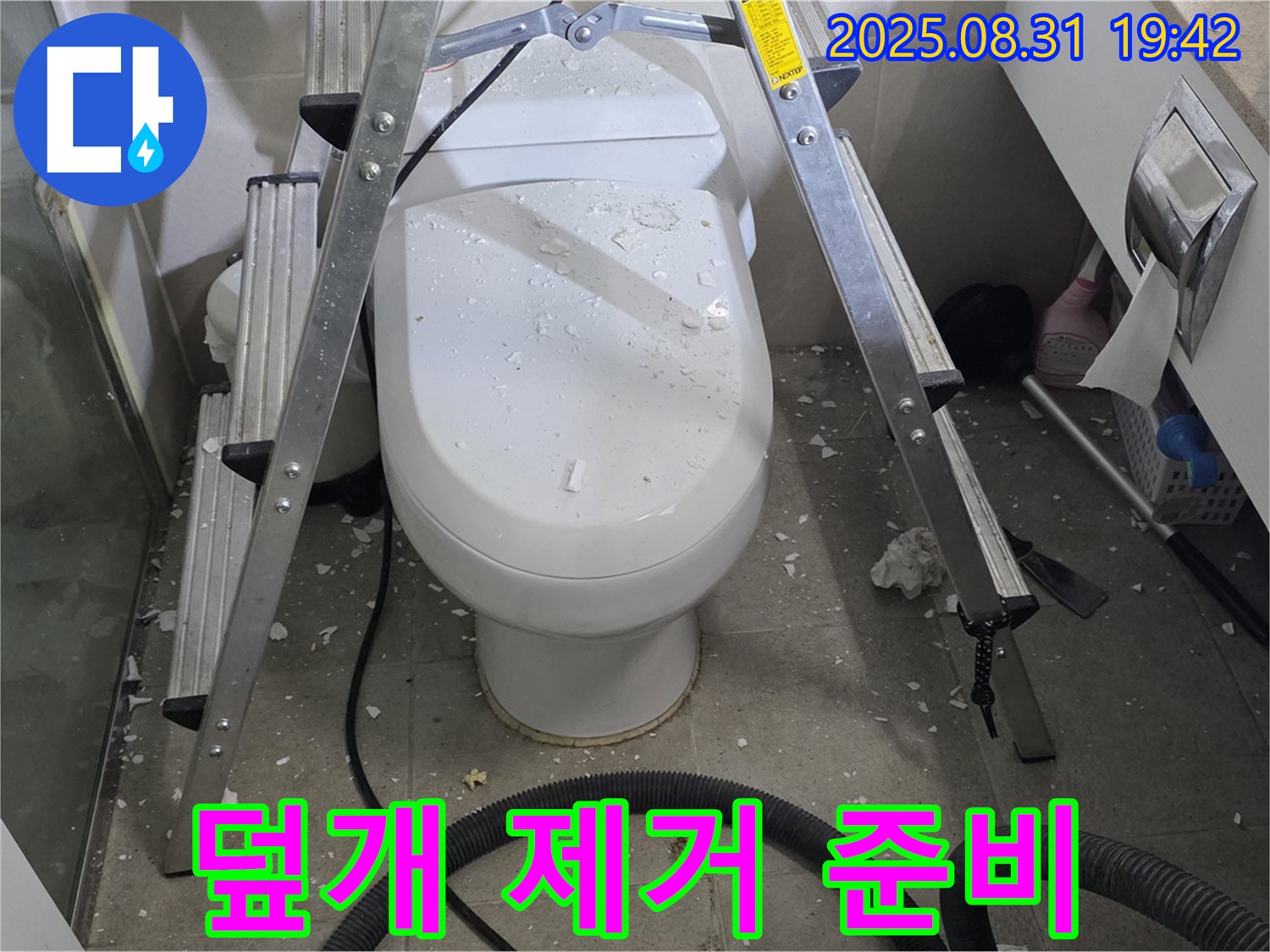 변기 덮개 제거 준비 - 꼼꼼한 점검