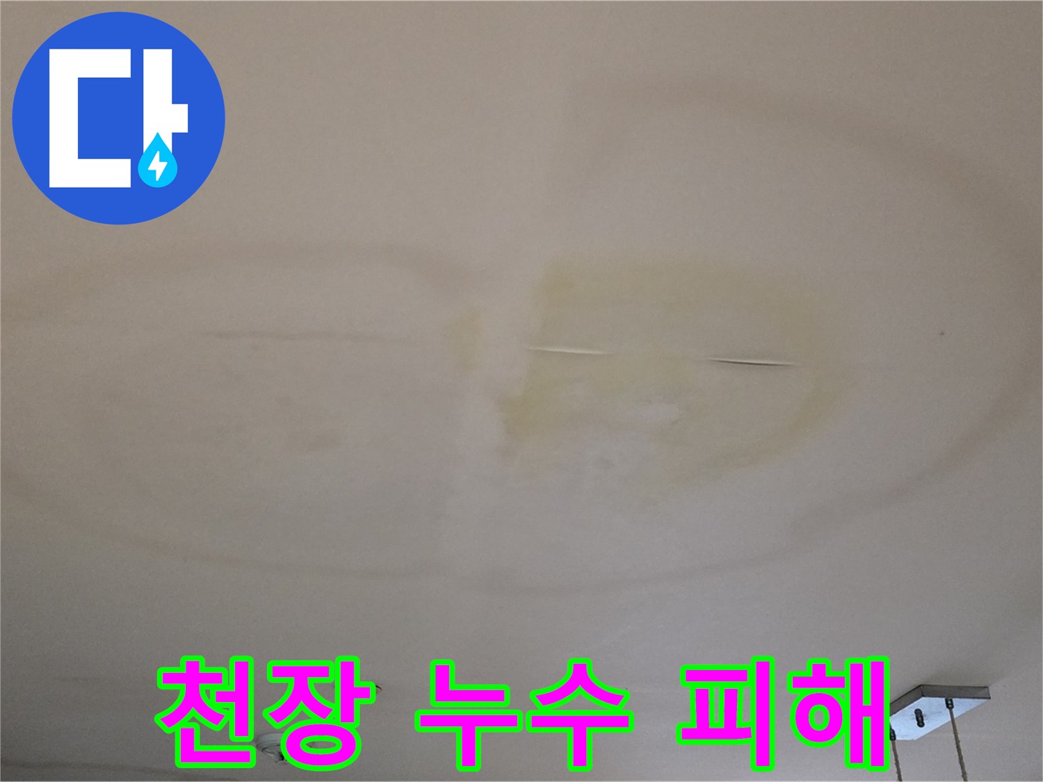 아랫집 천장 누수 피해 - 벽지 물자국 사진