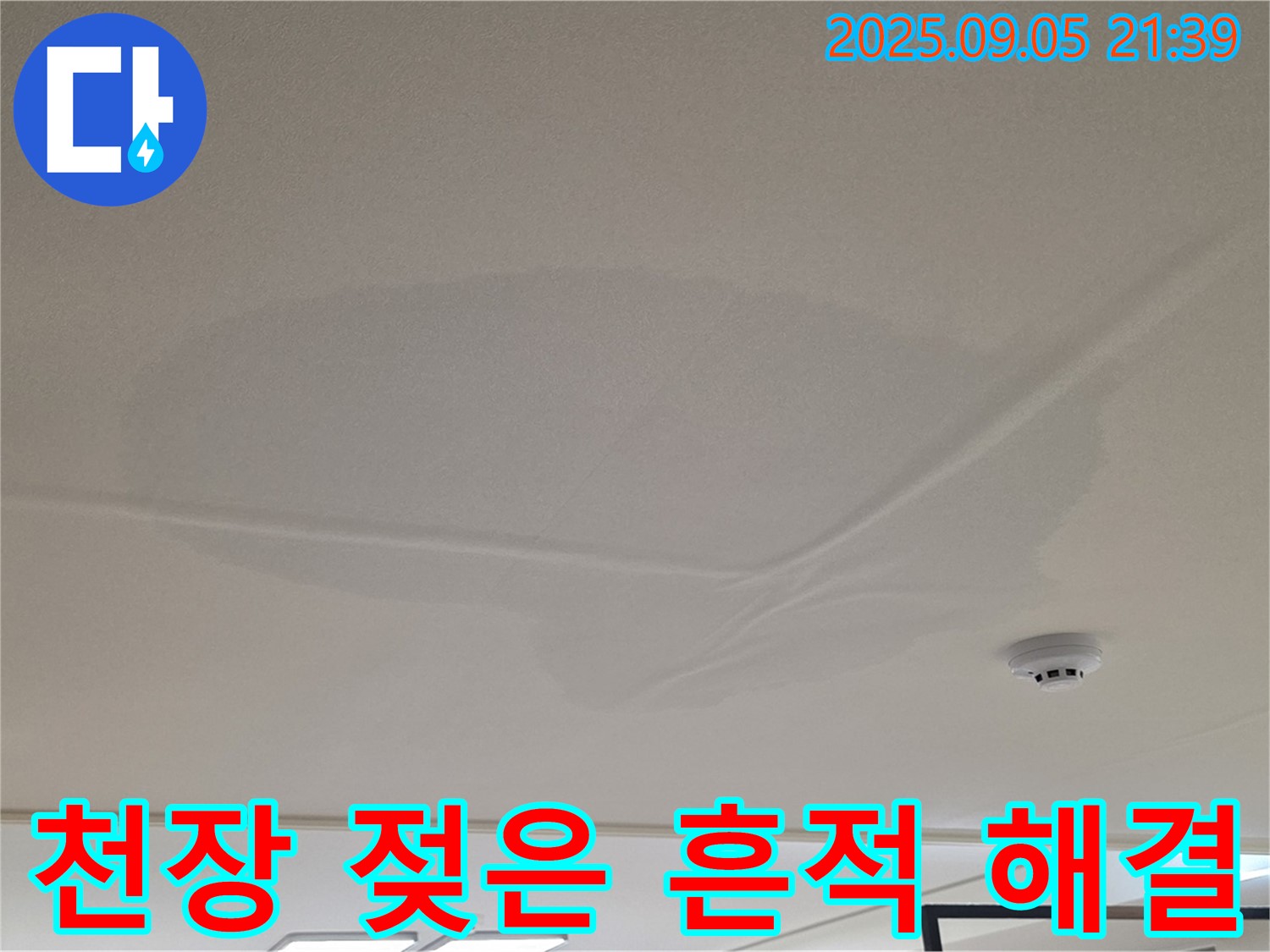 사가정 아파트 누수 - 천장 젖은 흔적 해결, 깨끗한 천장