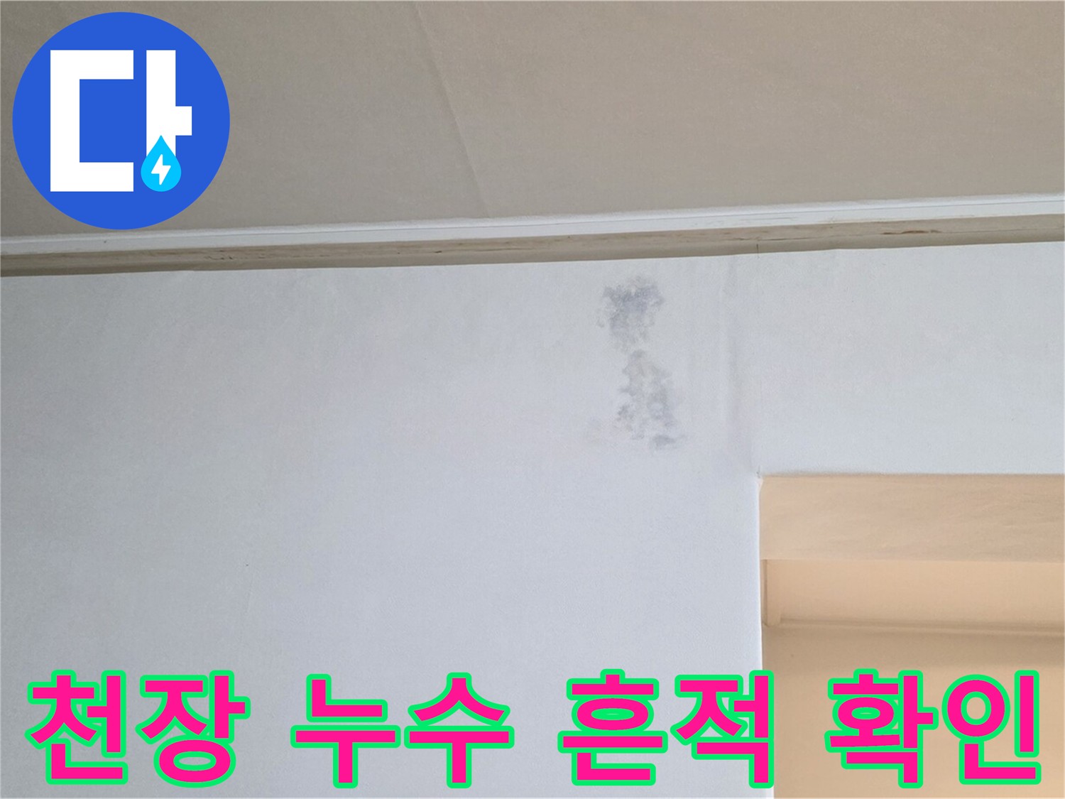 아랫집 천장 누수 흔적 확인 - 누수 범위 파악