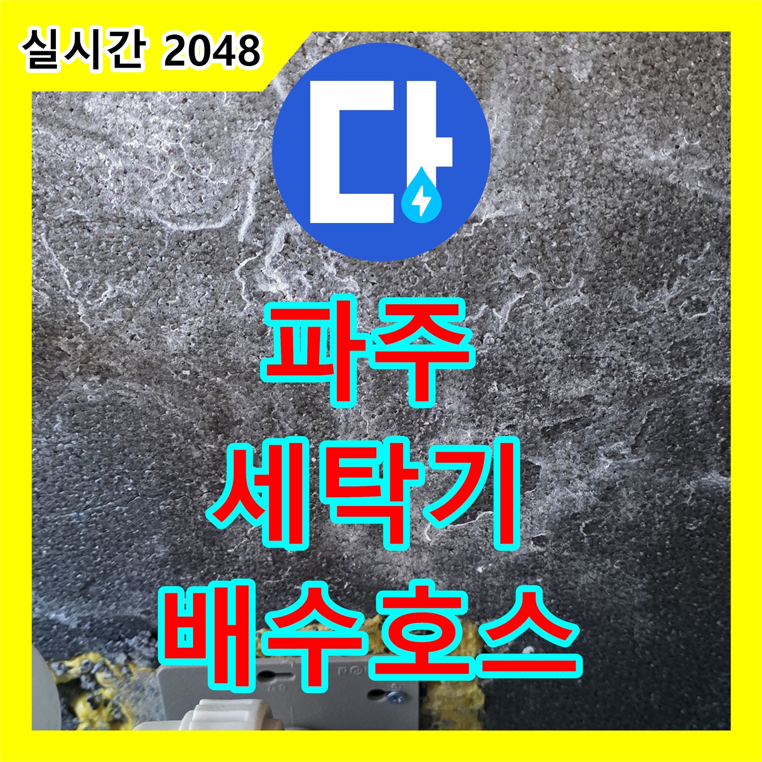 파주 누수탐지전문가, 세탁기 배수 호스 연결 불량 누수!