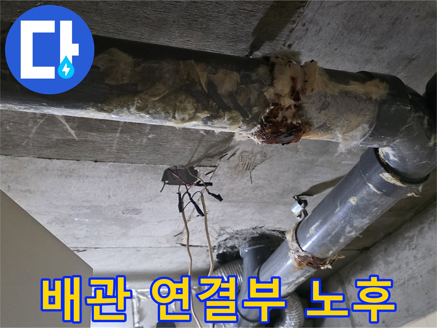 신사동 누수 - 오수 배관 연결부 노후로 인한 누수 발생