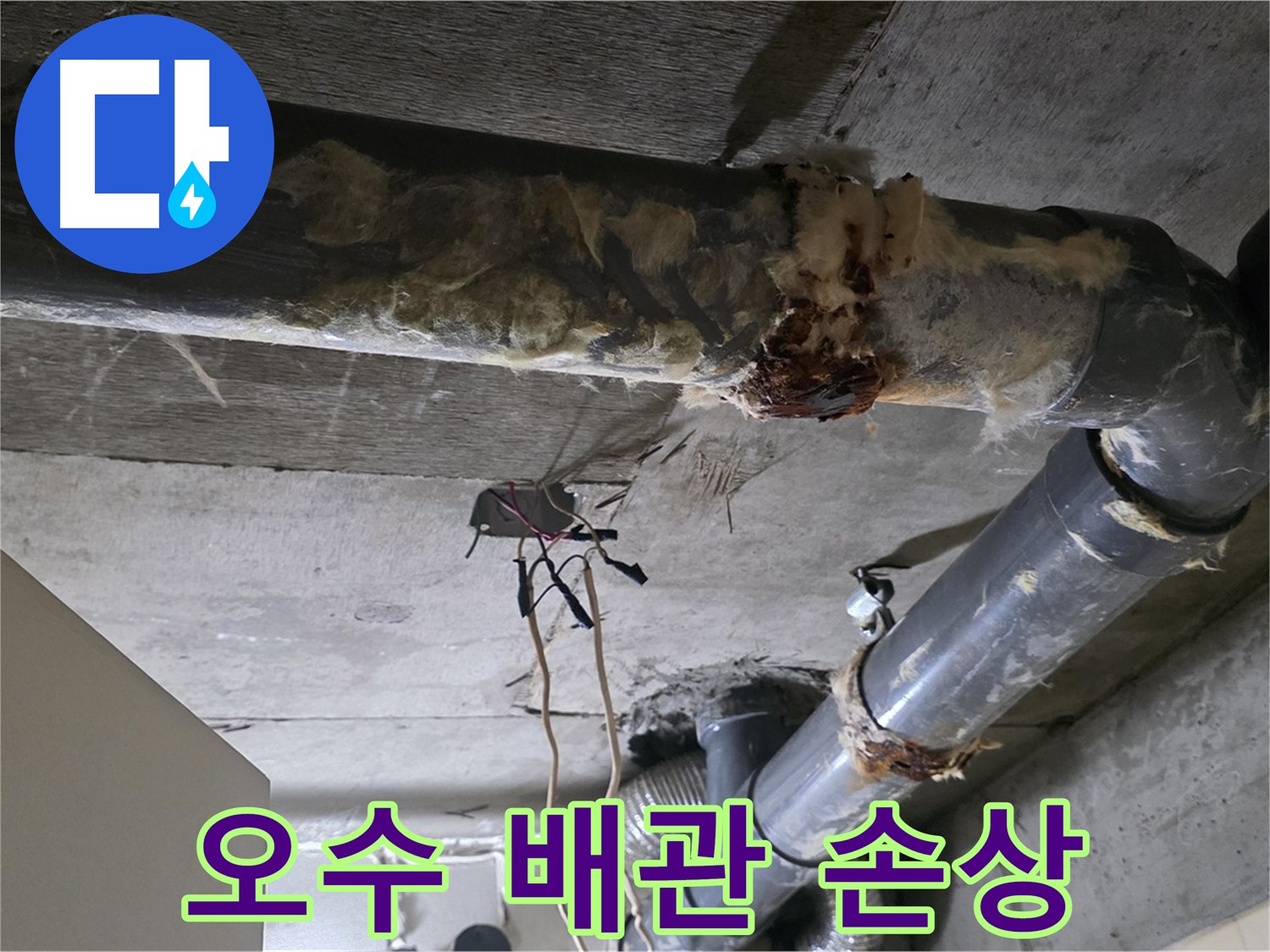 은평구 신사동 누수 - 오수 배관의 외부 충격으로 인한 손상