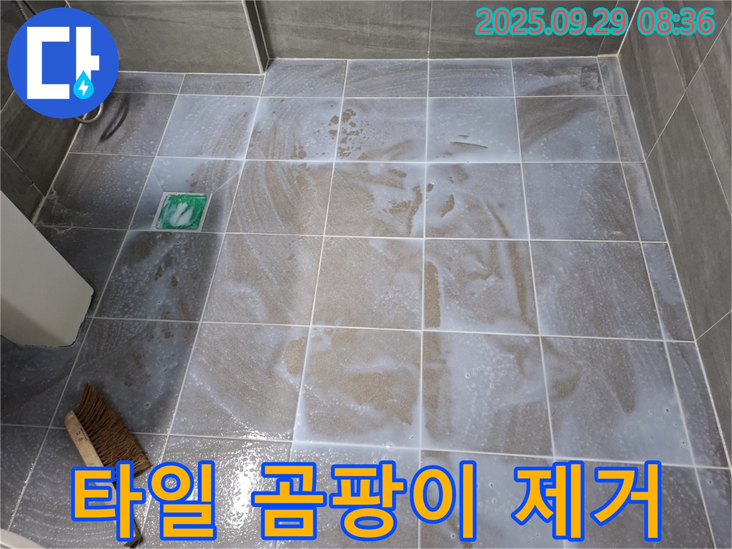 타일 틈새 - 곰팡이 제거로 깨끗하게