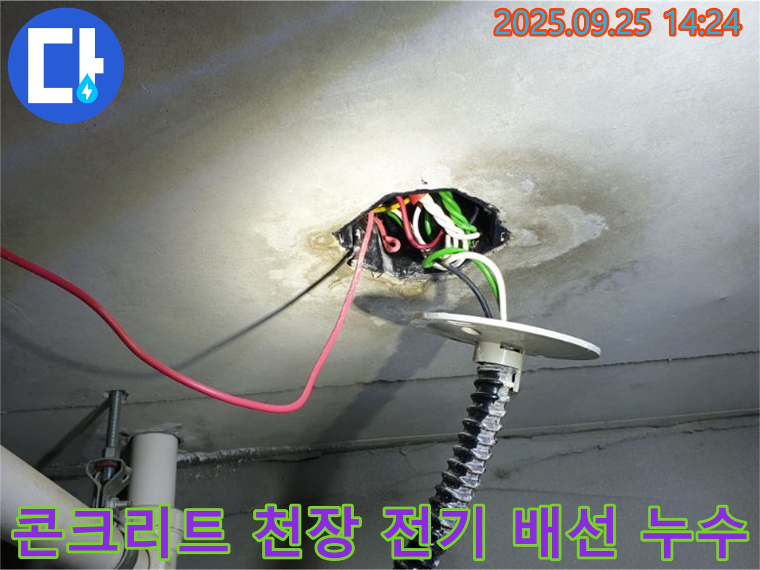 의정부 누수 탐지 - 콘크리트 천장 전기 배선 누수, 최첨단 장비 사용