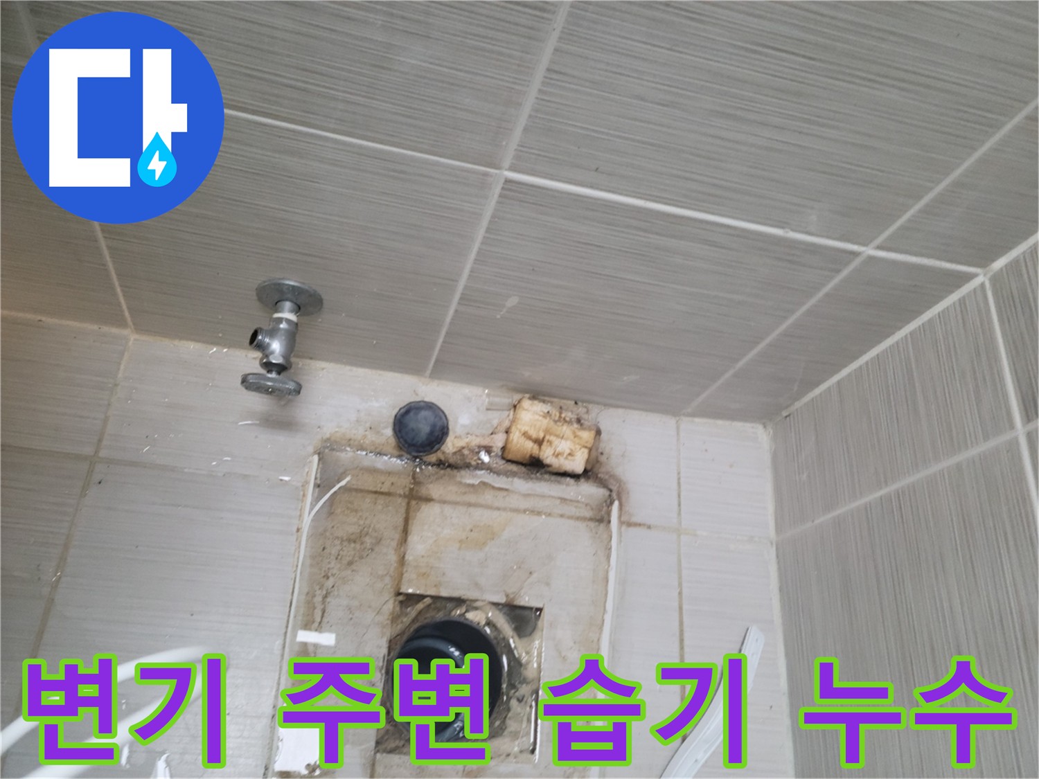 변기 주변 습기 - 누수 의심 징후