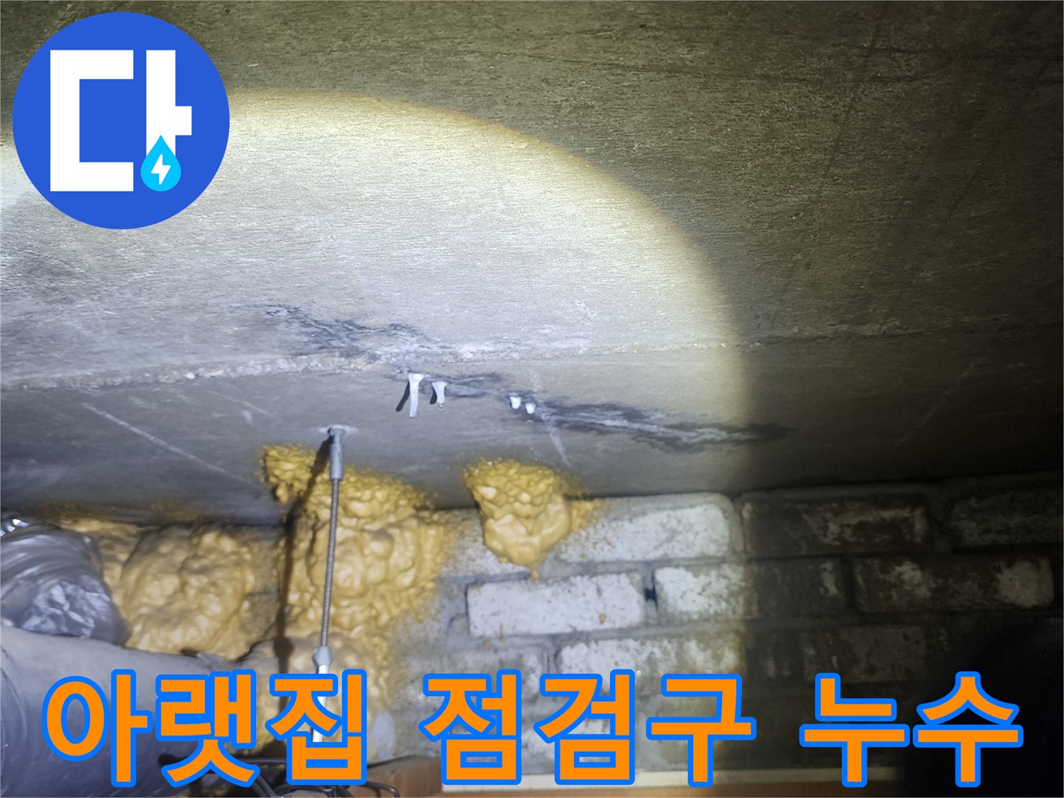 아랫집 화장실 점검구 누수 확인