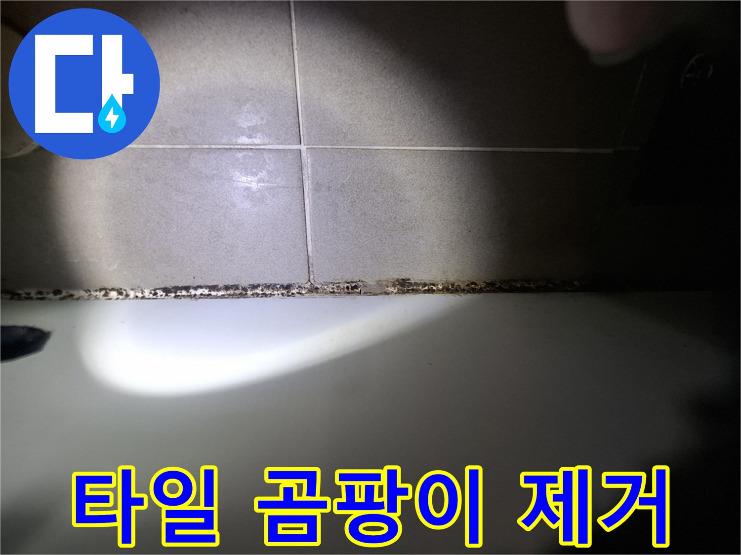 타일 사이 곰팡이 제거 - 곰팡이 방지 코팅 및 방수 작업 진행