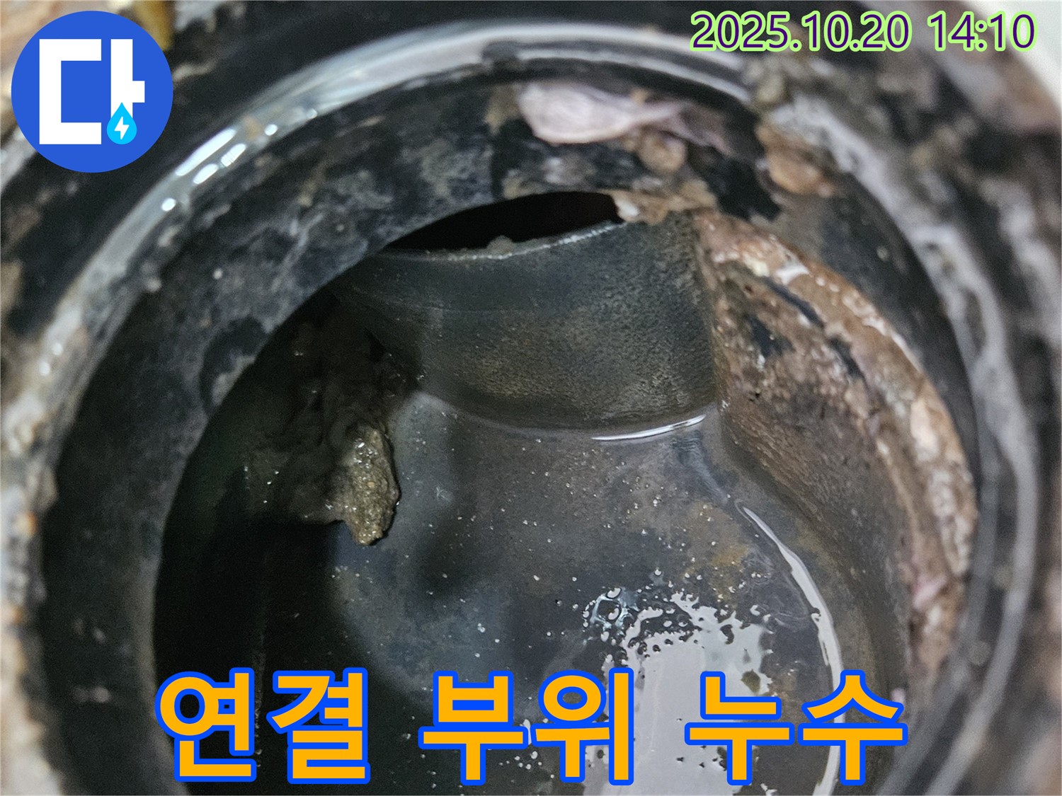 배수구 연결 부위 누수 - 꼼꼼한 보수 작업 진행