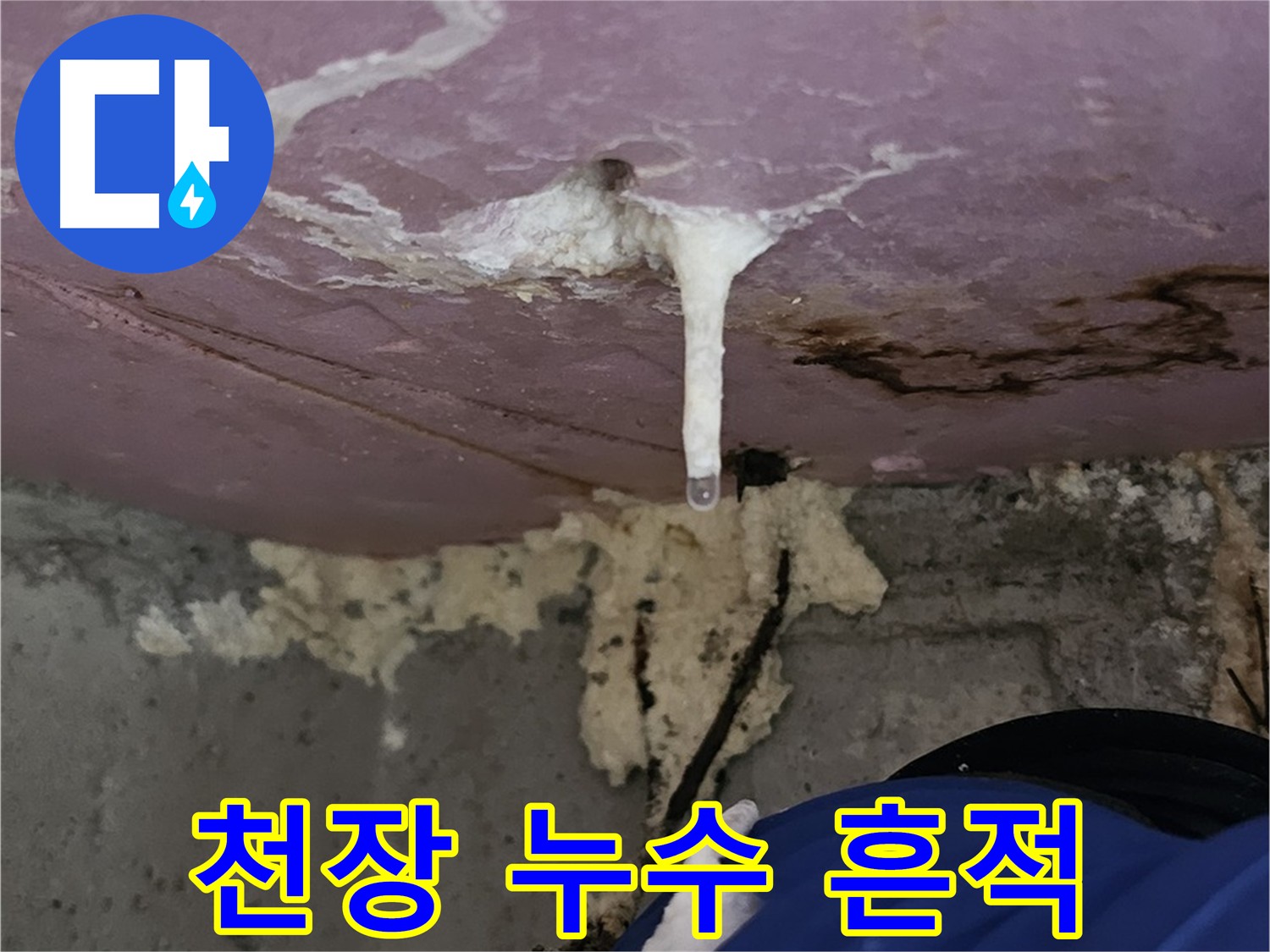 아랫집 화장실 천장 누수 - 도장 박리, 누수 얼룩, 습기, 악취 발생