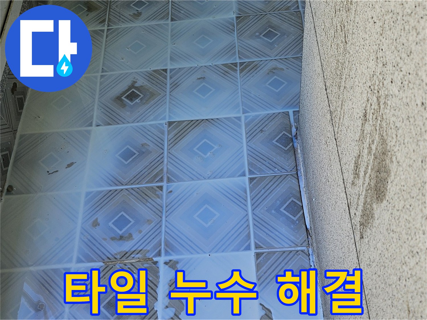 타일 틈새 누수 해결 - 백시멘트 제거 후 재시공 및 코팅