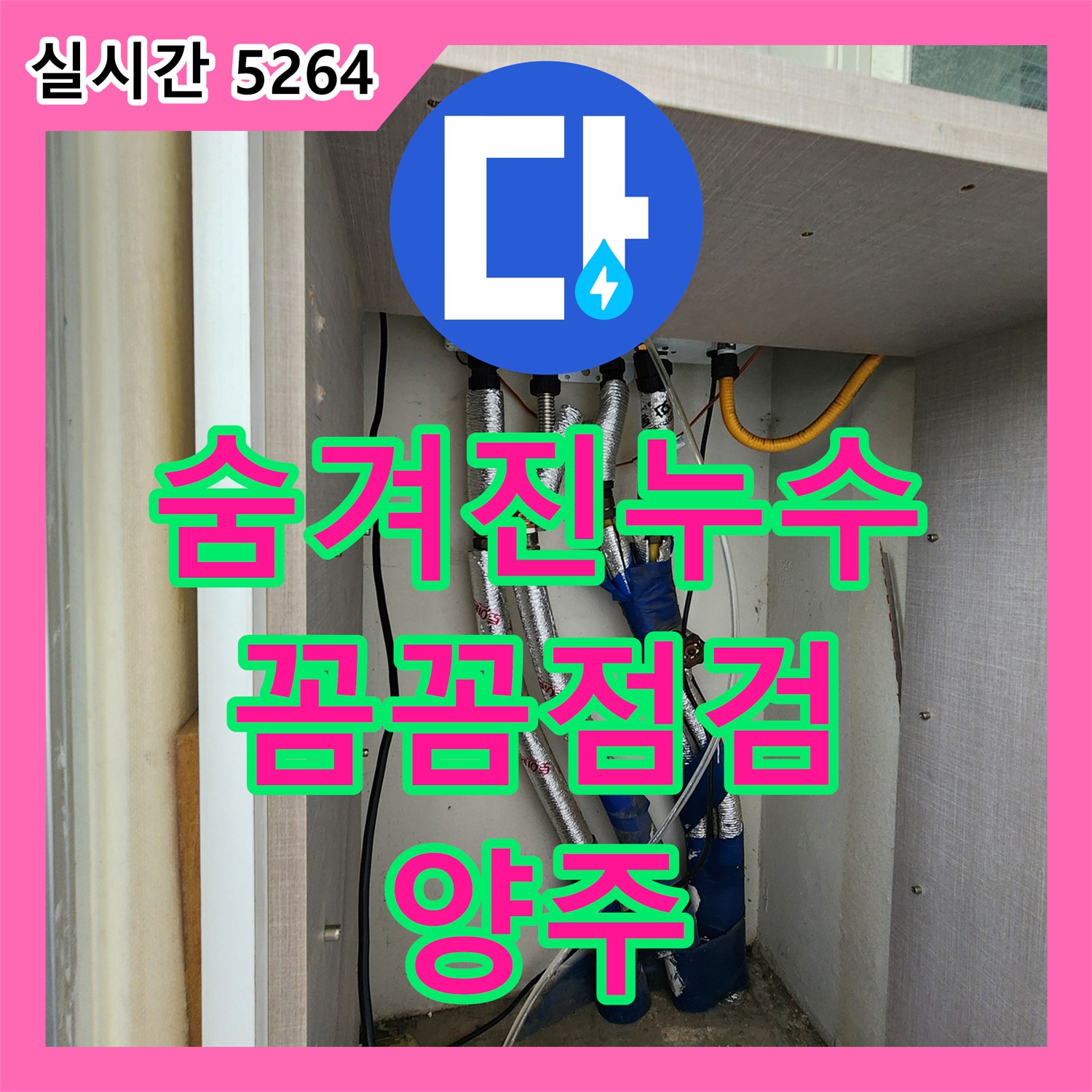 누수탐지전문가, 숨겨진 누수, 꼼꼼한 점검으로 해결, 양주