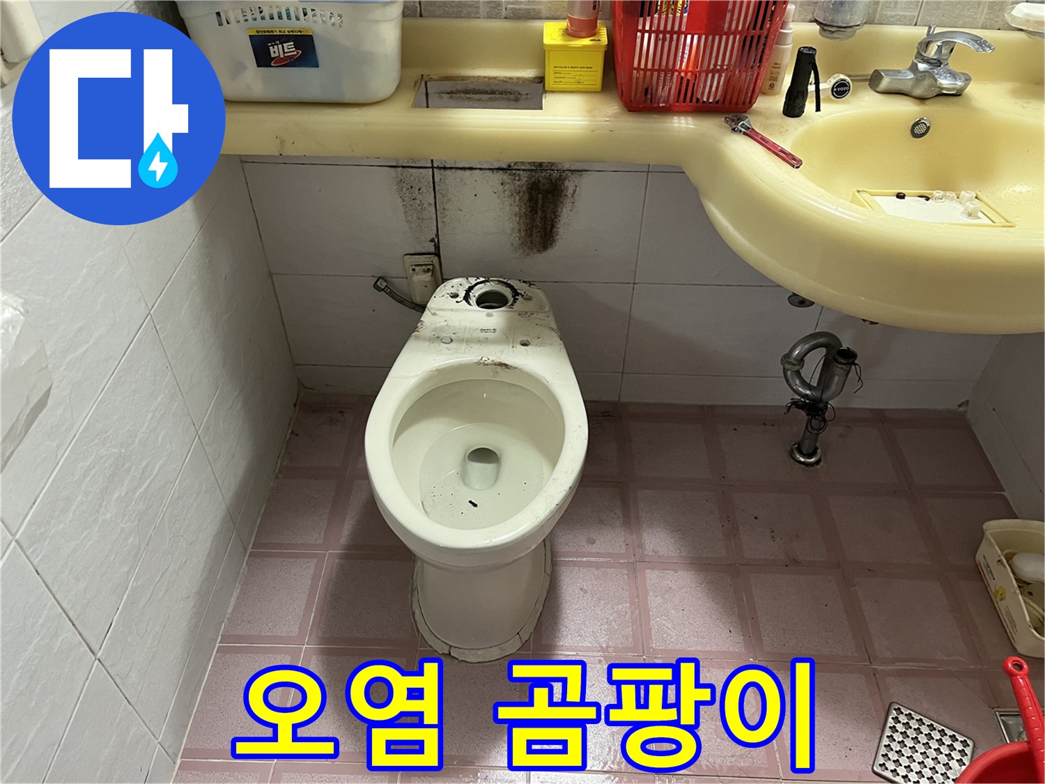시흥동 변기 오염 - 누수 흔적과 곰팡이 발생 확인