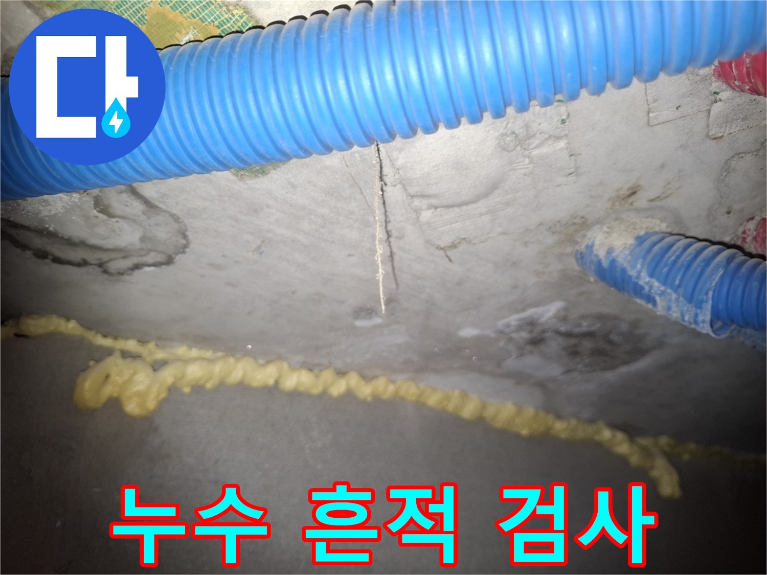 천장 누수 흔적 - 정밀 검사 진행 - 수원 팔달구