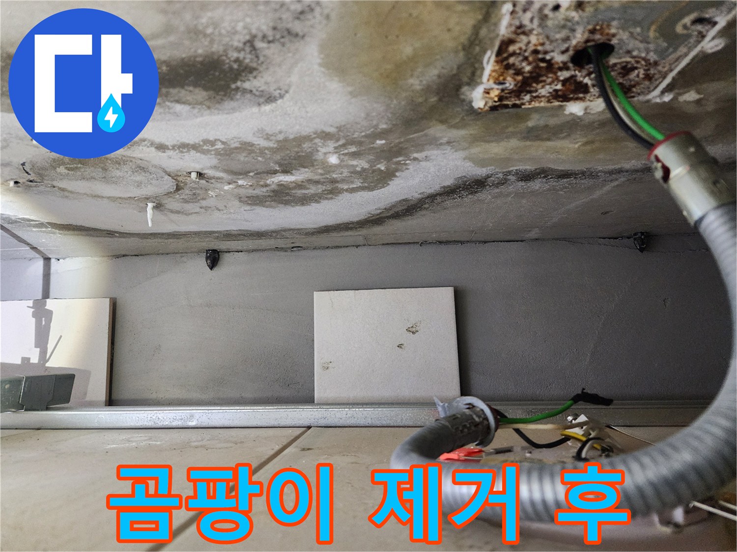 곰팡이 제거 후 - 깨끗한 천장
