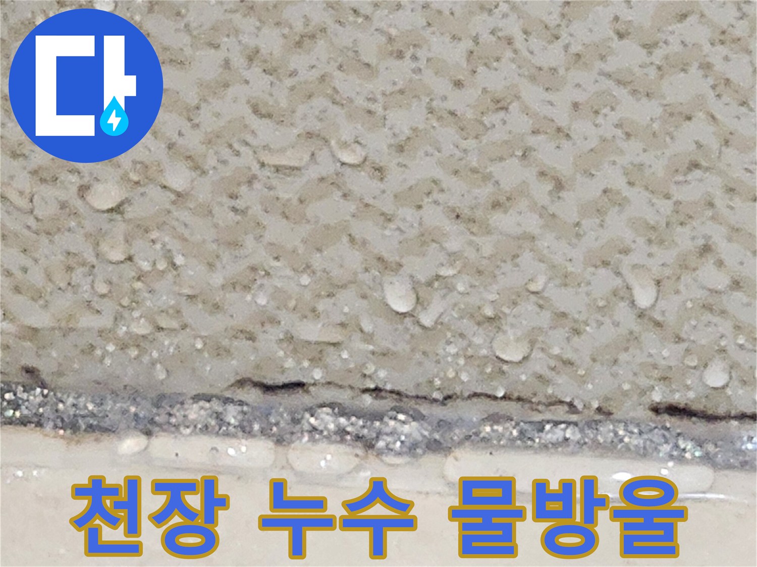 물방울이 맺힌 천장 콘크리트 - 누수 확인 현장