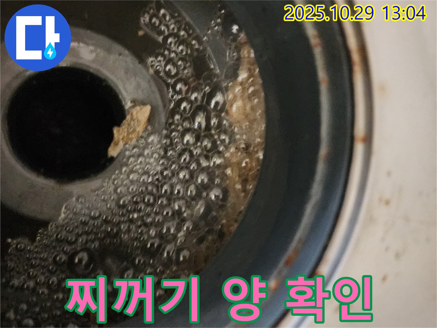 세탁기 배수구 찌꺼기 - 엄청난 양의 찌꺼기