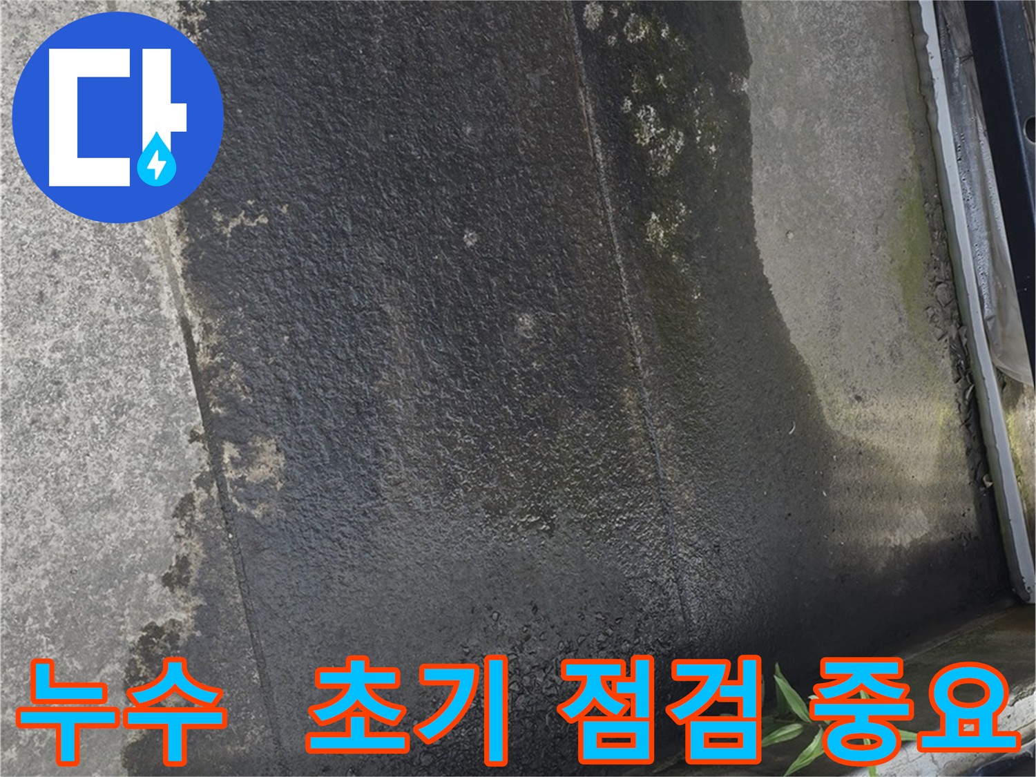 손상된 실리콘 마감과 균열된 벽면 - 테라스 누수 취약 부위