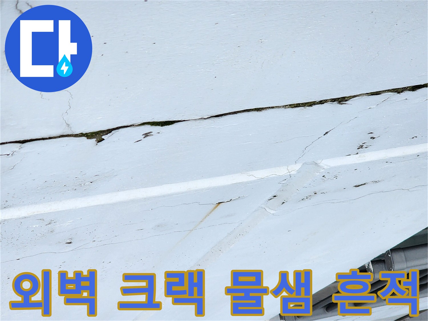 외벽-크랙-사이의-물샘-흔적-촬영