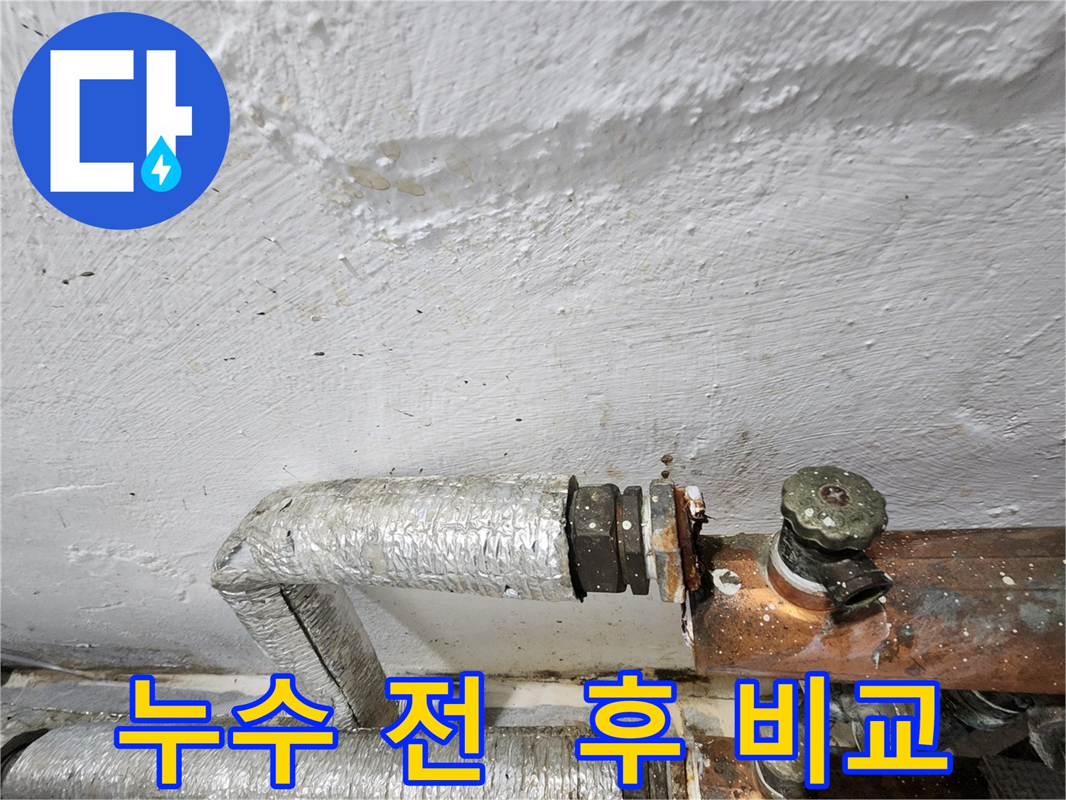 양천구 신월동 주름관 누수 해결 사례 - 누수 전후 비교 사진