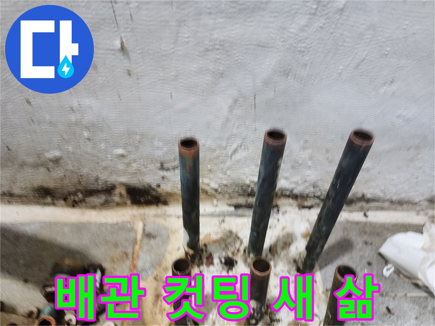 오래된 배관 컷팅 후 새 삶 - 누수 걱정 없는 건강한 배관