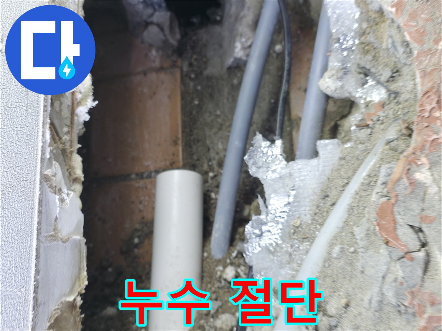 신림동 하이츠빌라 누수 - 문제 구간 절단 후 정확한 진단을 준비하는 모습