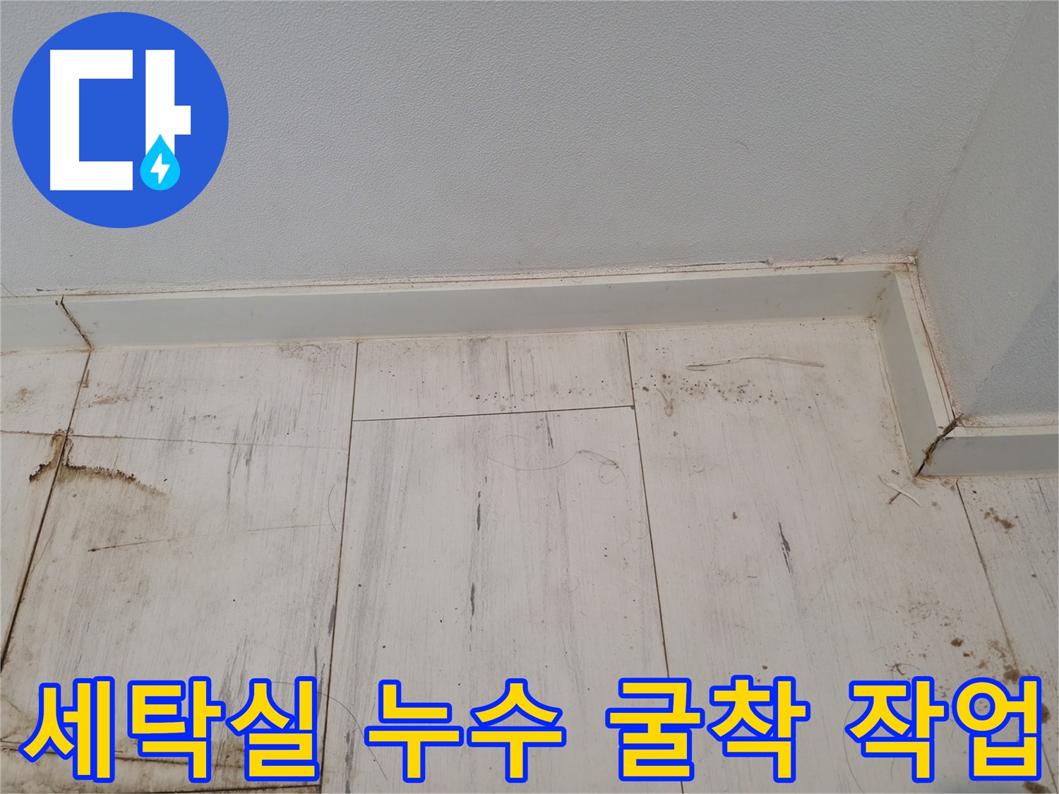 관악구 빌라 누수 탐지 - 세탁실 굴착 작업으로 누수 지점 찾는 과정