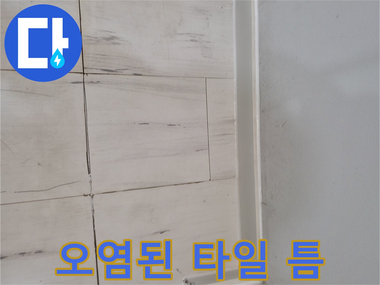 오염된 타일 틈새 - 누수 의심