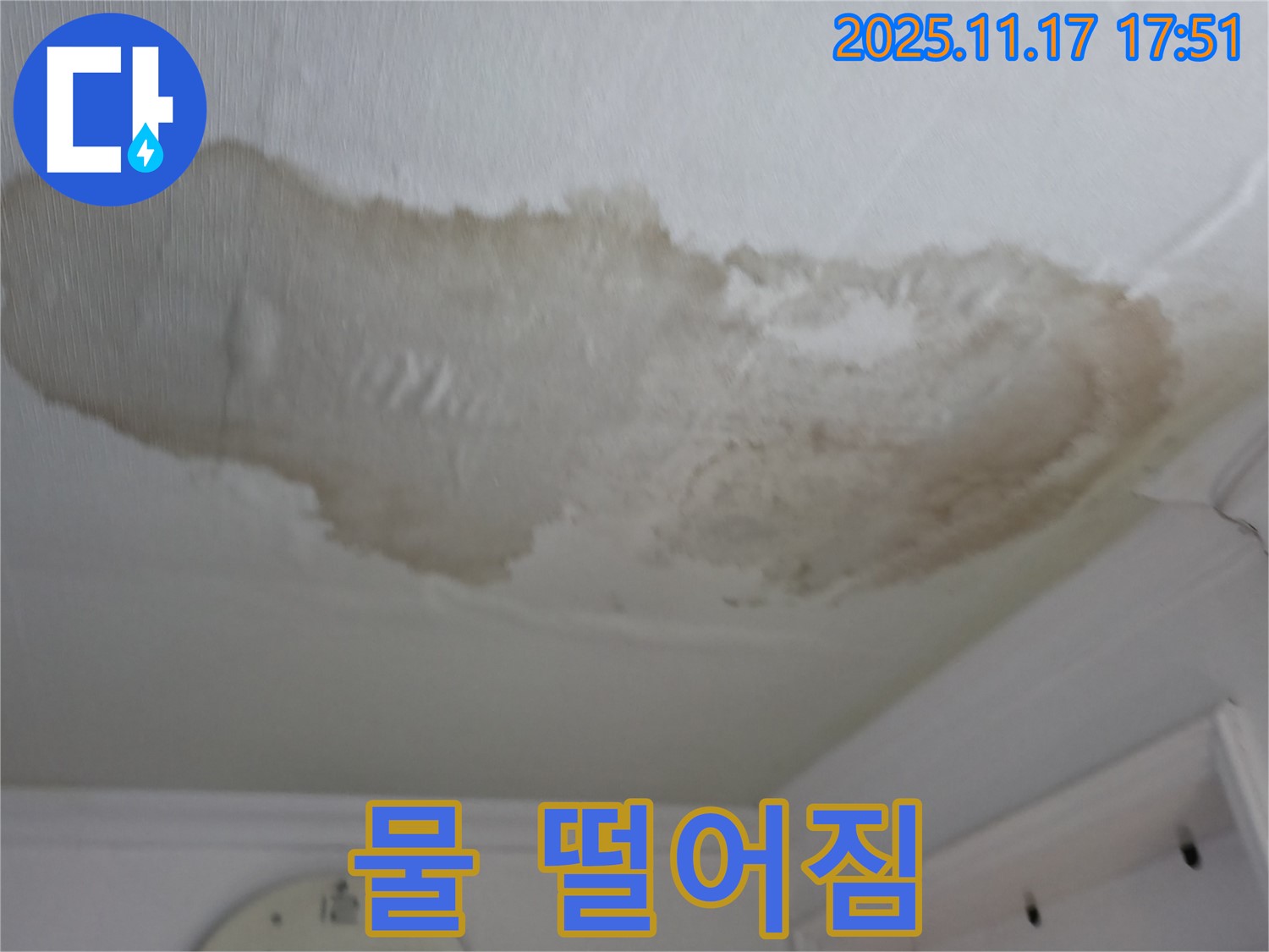 대림동 현대아파트 천장 물 떨어짐 - 심각한 누수