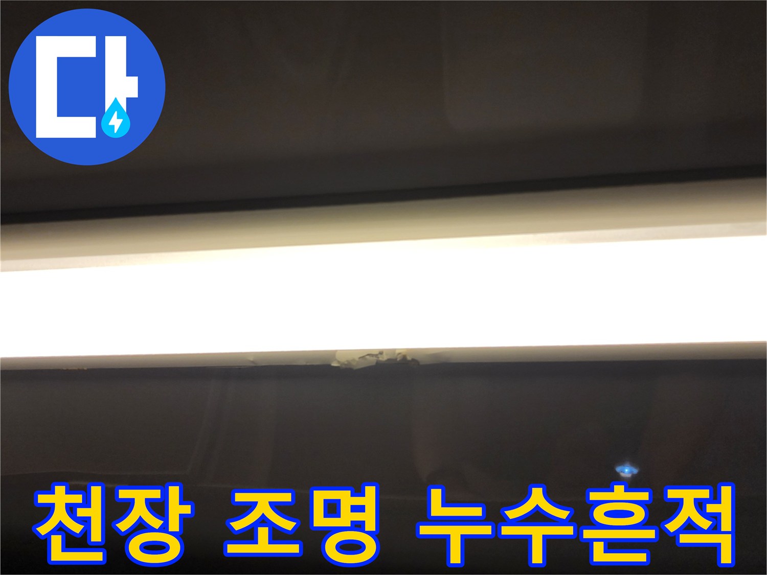 욕실 천장등 주변의 물 번짐 현상