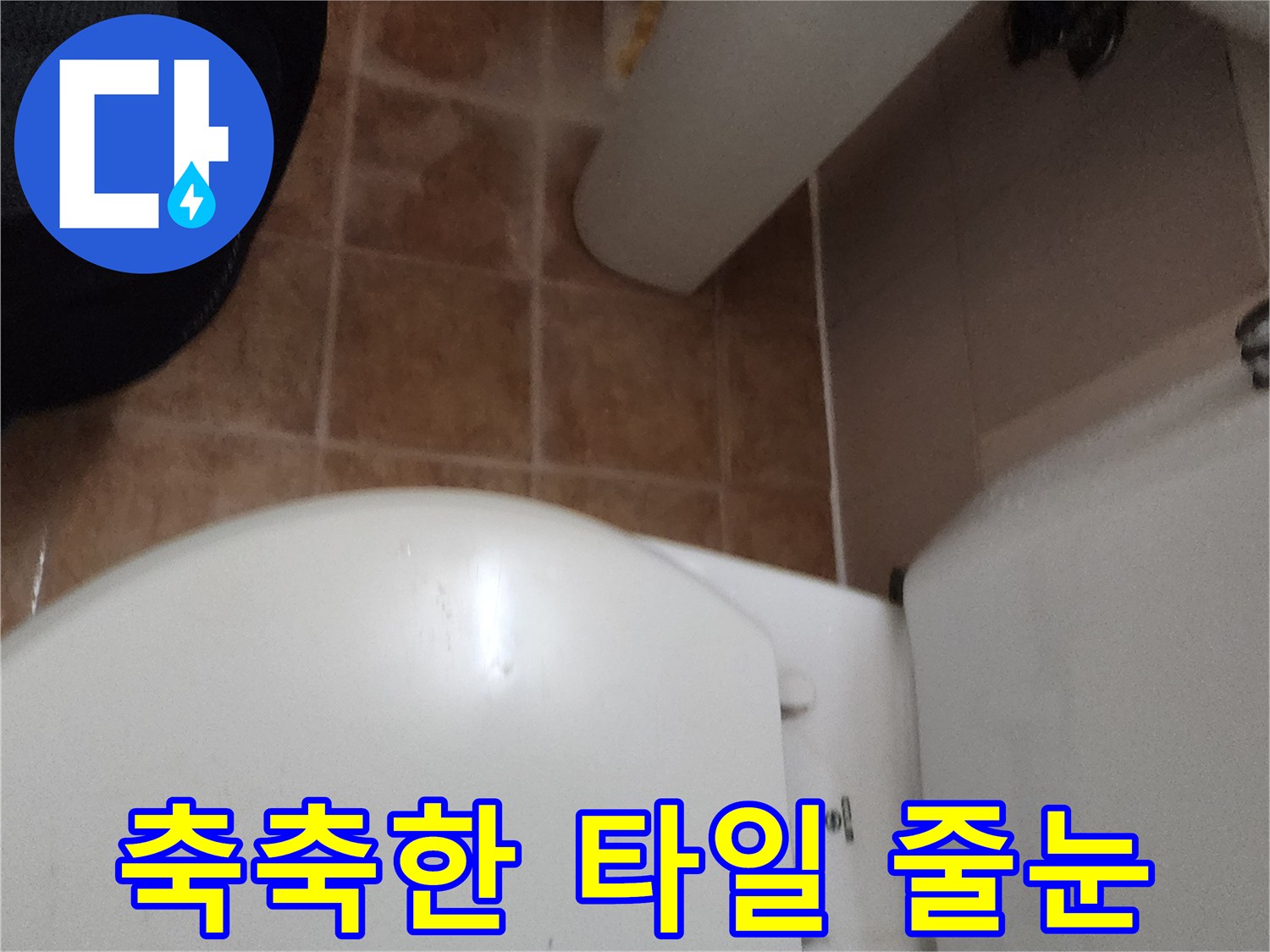 변기 하단부-타일 사이 습기 관찰