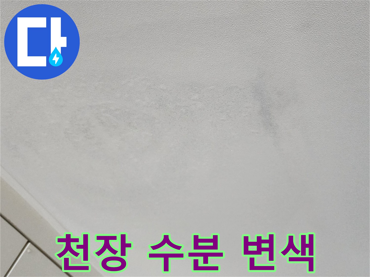 벽지가-젖어있는-천장-부분-촬영