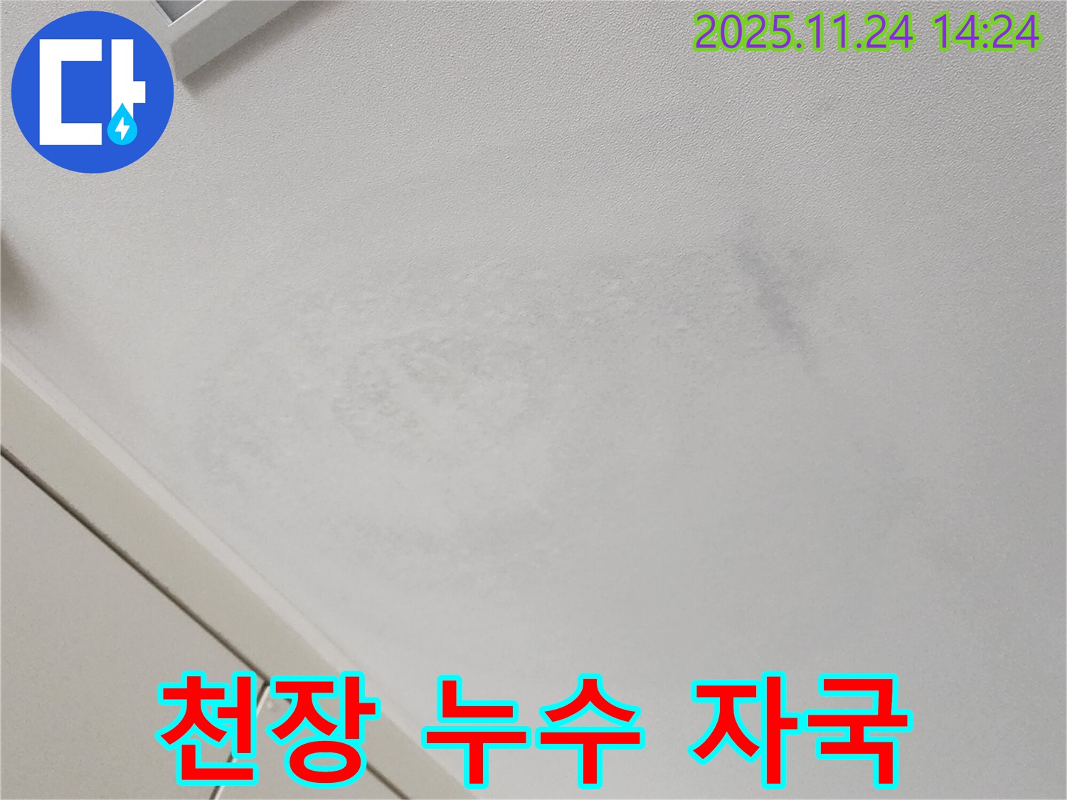 천장 누수 자국 - 누수 발생 위치 추정