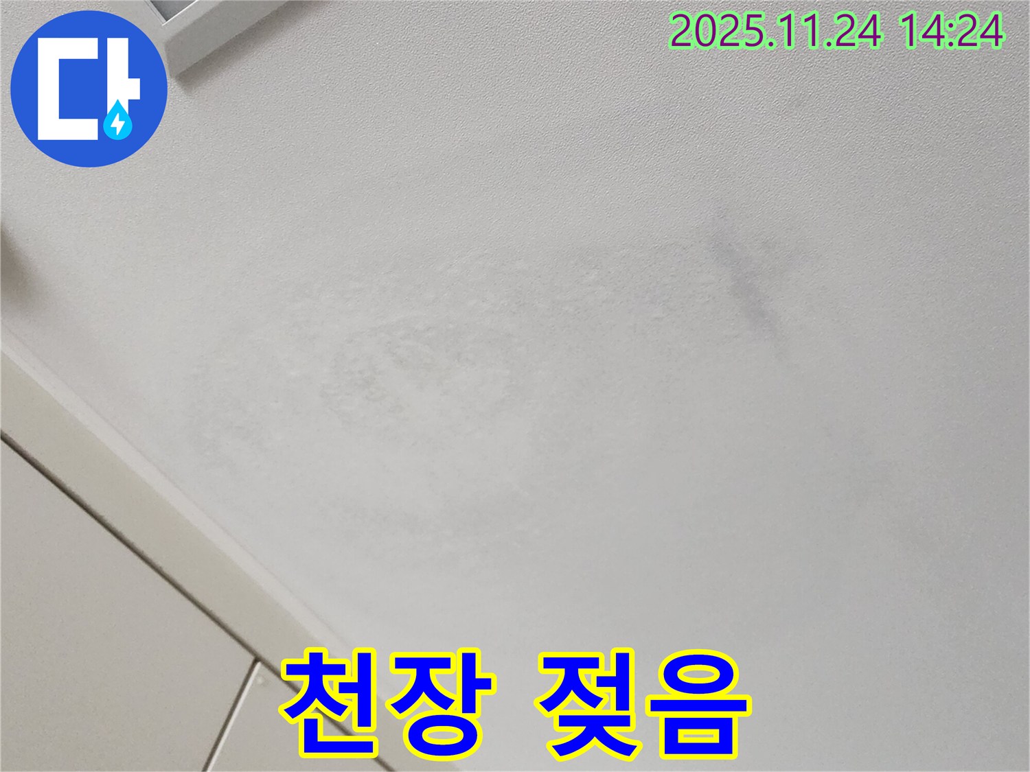 천장 젖음 - 누수 진행 확인