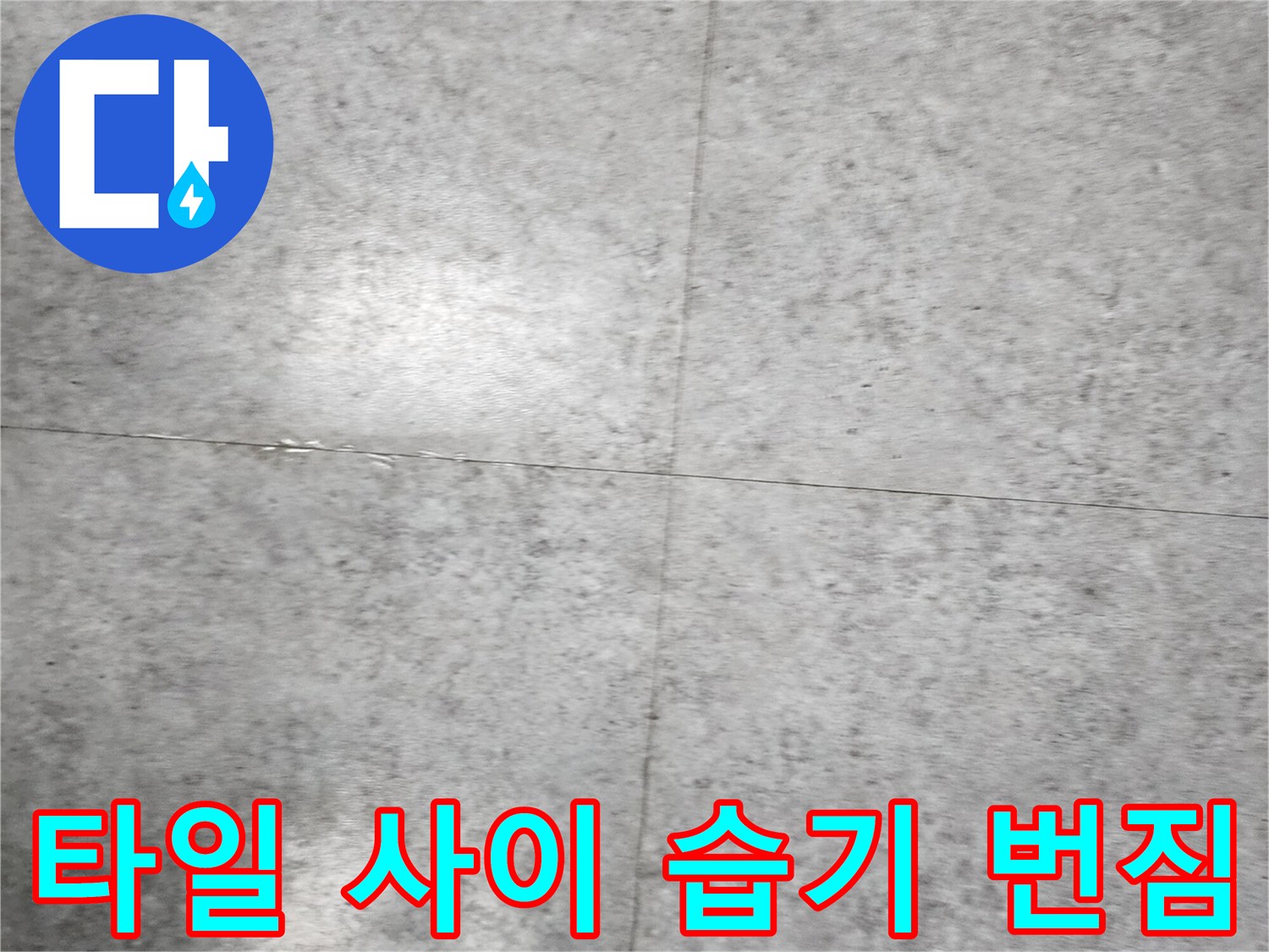 타일 틈새로 번진 물기 흔적 사진