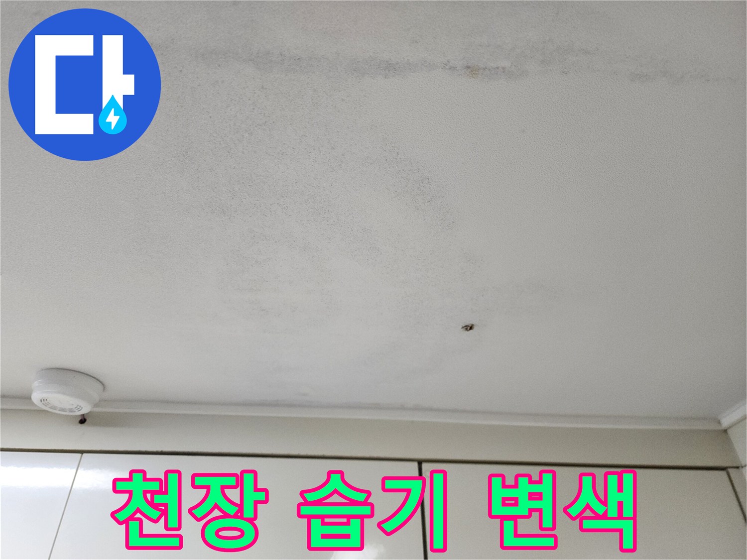 천장-마감재-표면의-습기로-인한-변색