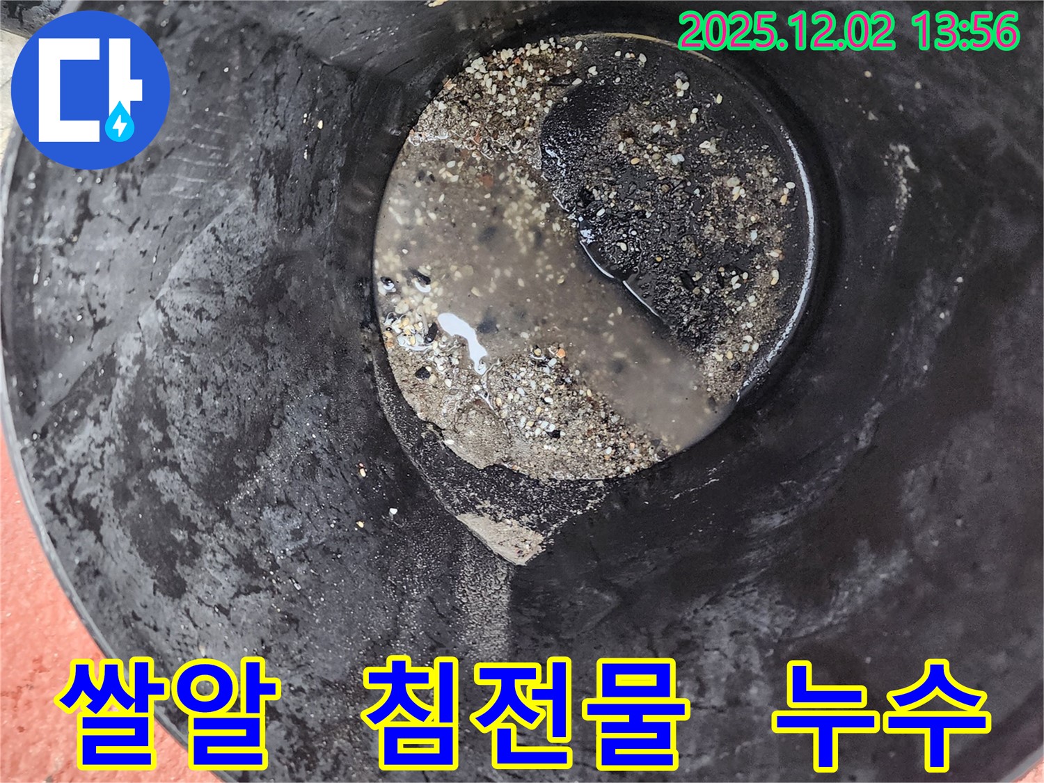 양동이 속 쌀알 같은 침전물 - 누수 경로 추적
