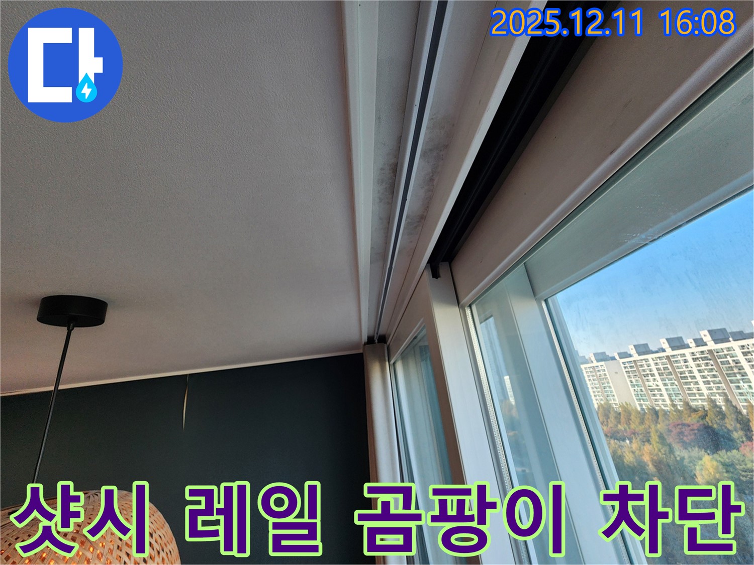 샷시 레일 곰팡이 - 누수 차단 - 남궁리