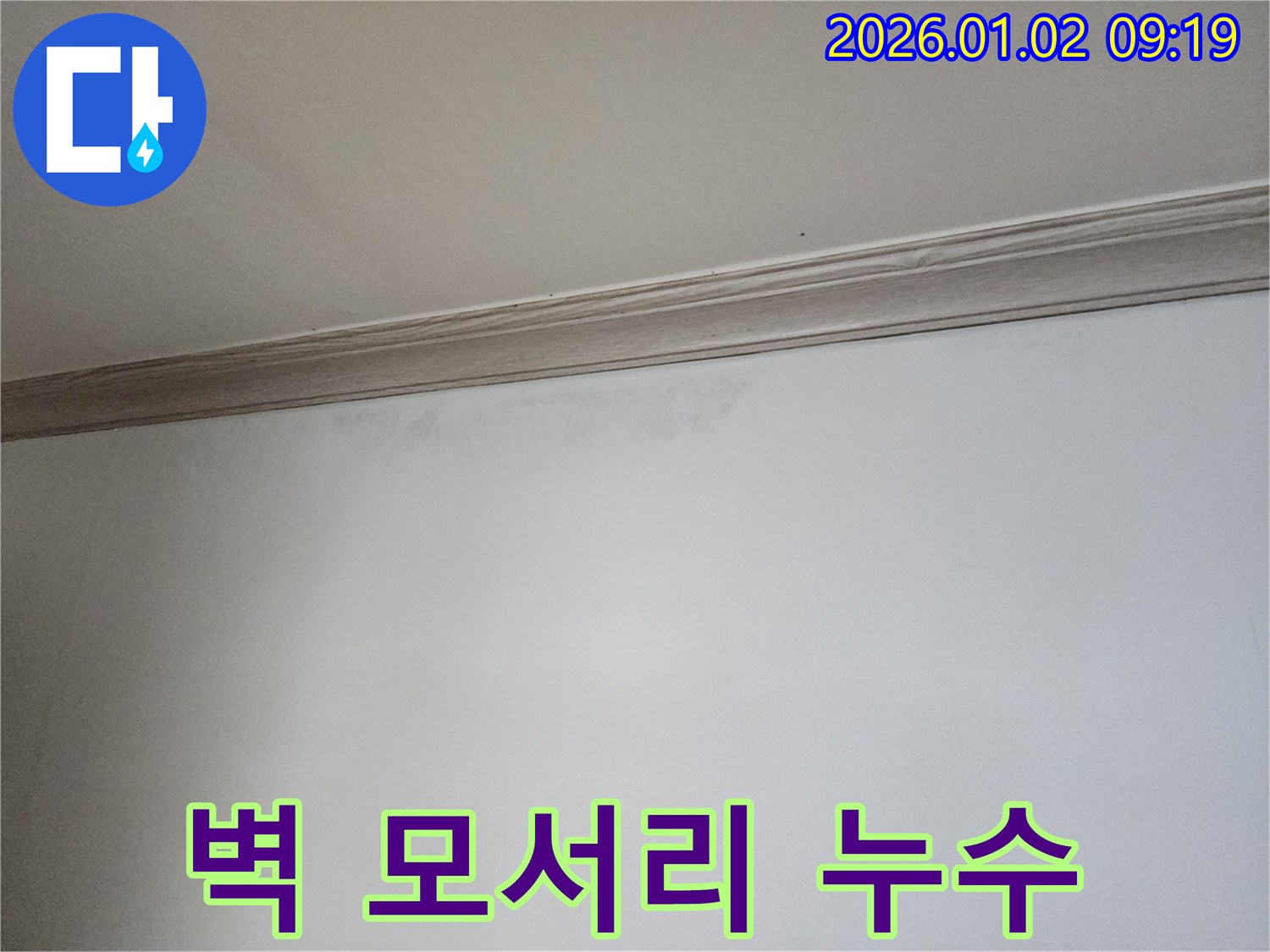 상계동 벽 모서리 누수 - 곰팡이 발생 위험