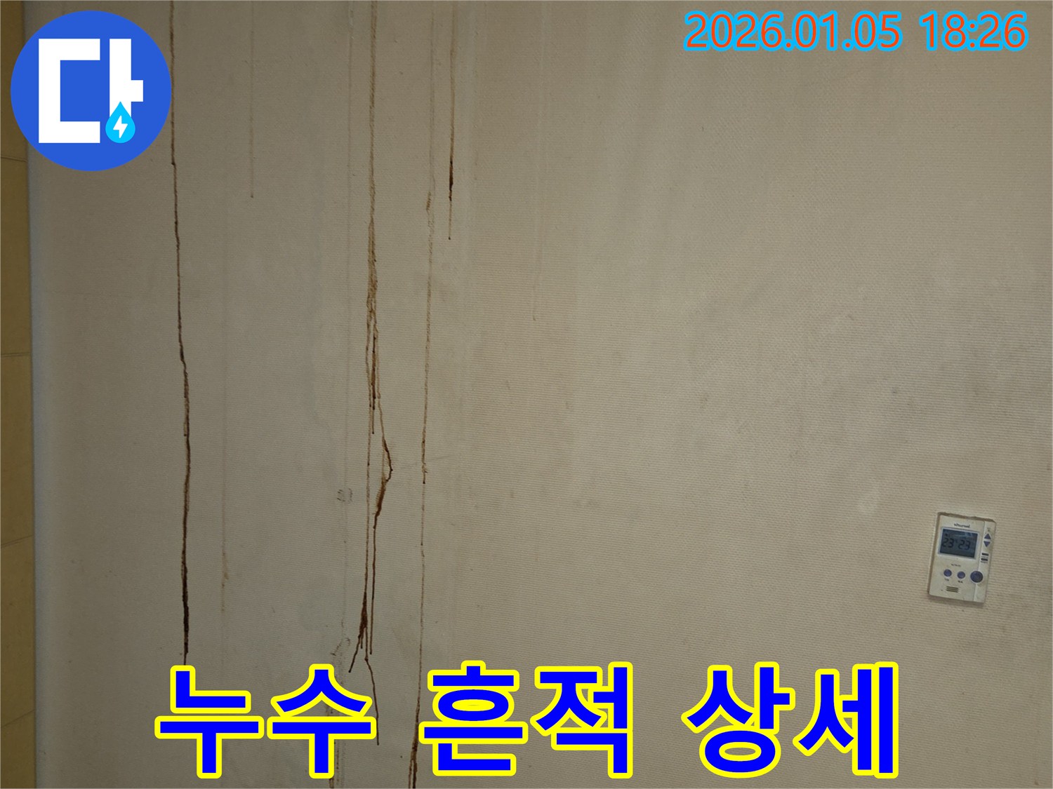 남양주 진건읍 천장 누수 - 누수 흔적의 상세한 모습
