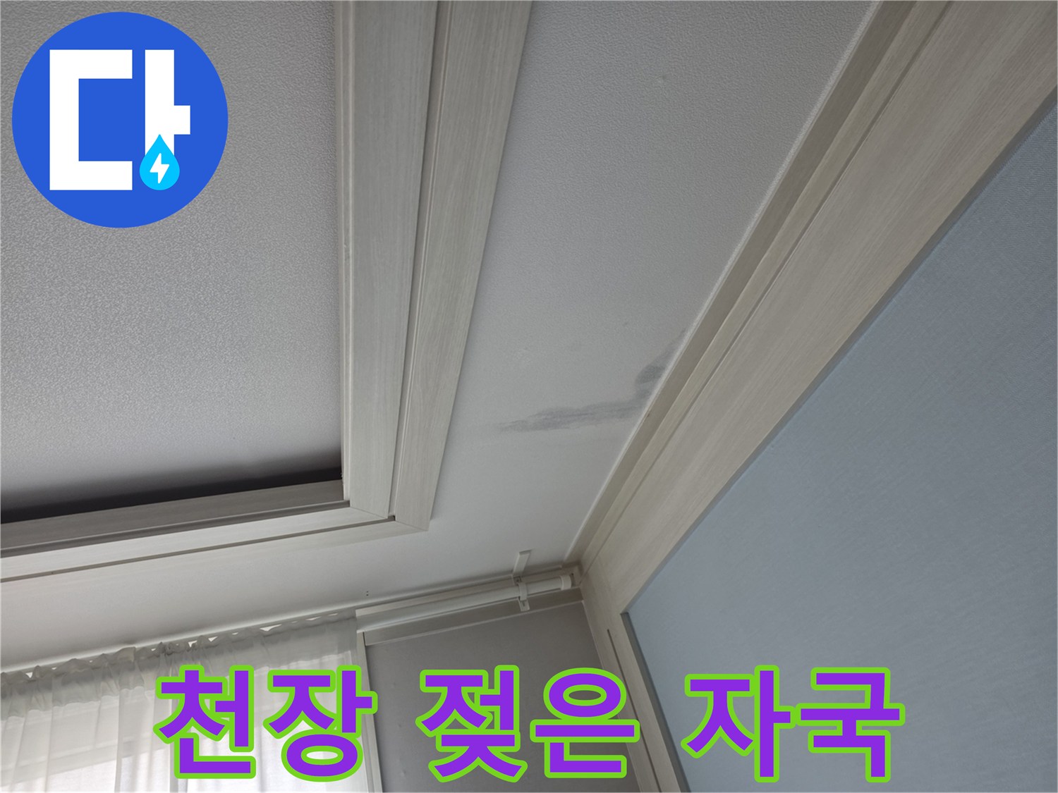 천장-표면의-어두운-습기-흔적