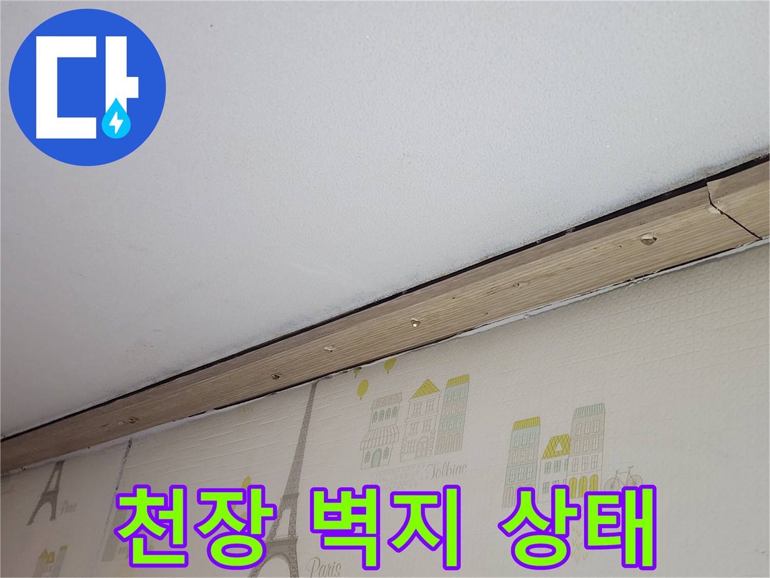 아랫집-천장-벽지-누수-흔적-확인