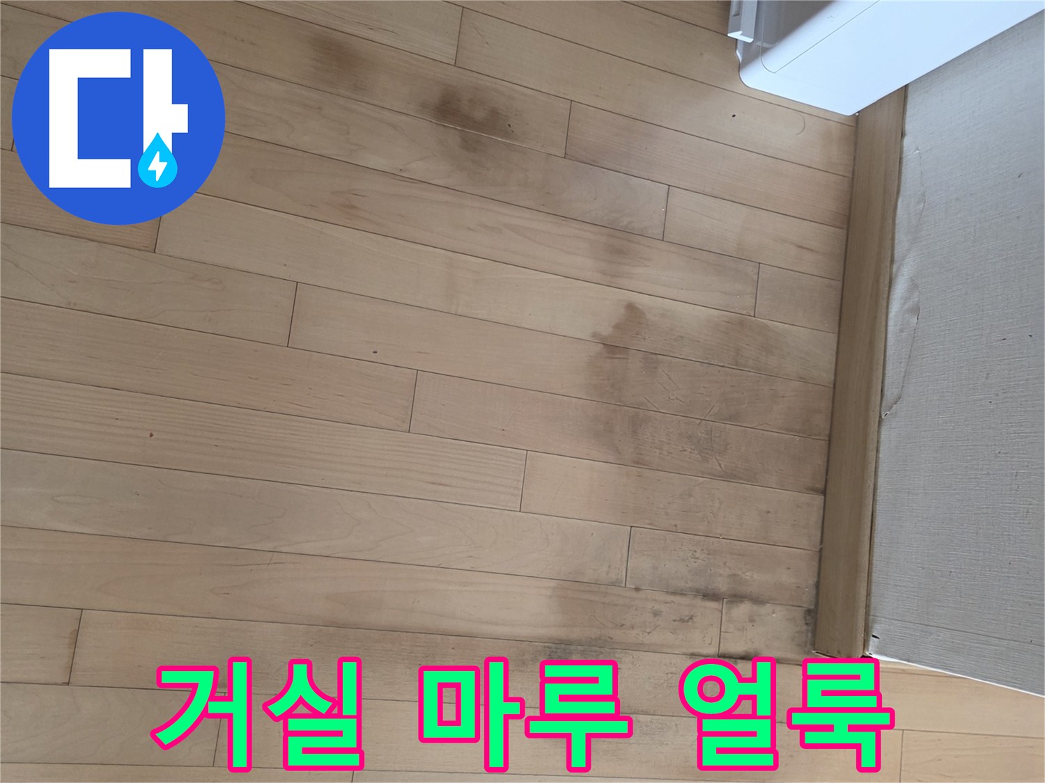 덕양구 아파트 거\vis 마루의 변색된 부분